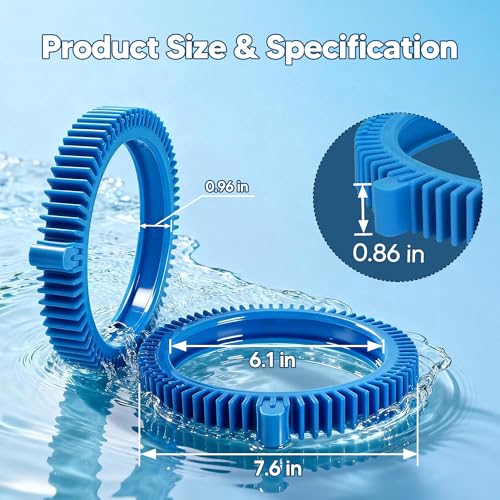 Funmit 896584000-143 Blue Front Tire Kit with Super Hump Replacement for Haywood Poolvergnuegen Select Pool Cleaners and Perfectly Compatible with Hayward Phoenix Cleaners (2 Pack) - Image 9