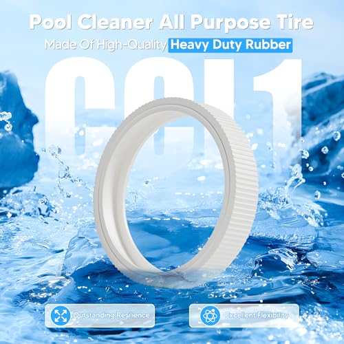 Funmit Upgraded Rubber Tire with Treads LLC1 Tire and 360007 Tire Replacement for Pentair Legend Pool Cleaner Wheel Rubber Tires Automatic Pool and Spa Cleaner (4 Pack) - Image 9