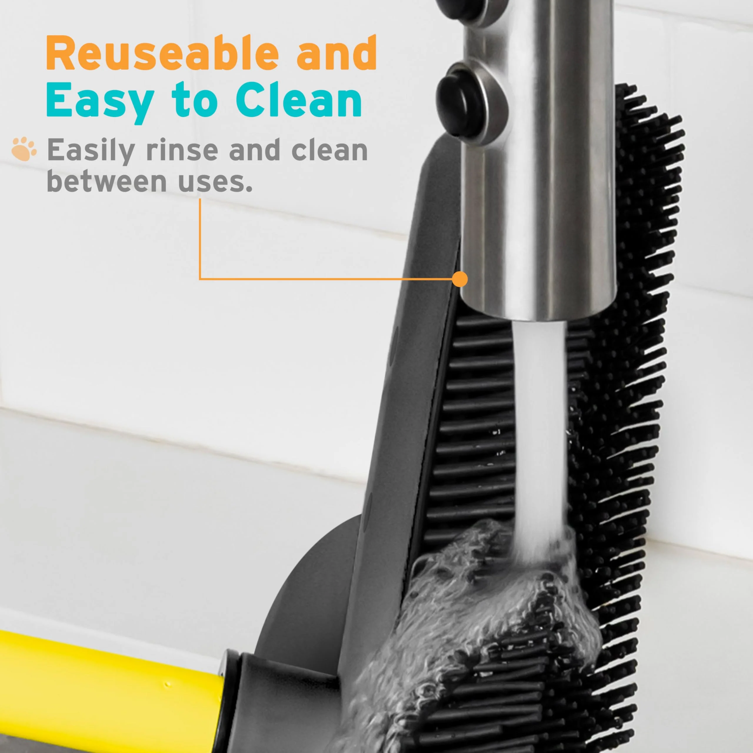 FURemover Original Plus Pet Hair Rubber Broom with Squeegee, with 61" Telescopic Handle for Carpet, Tile and Hardwood - Image 6