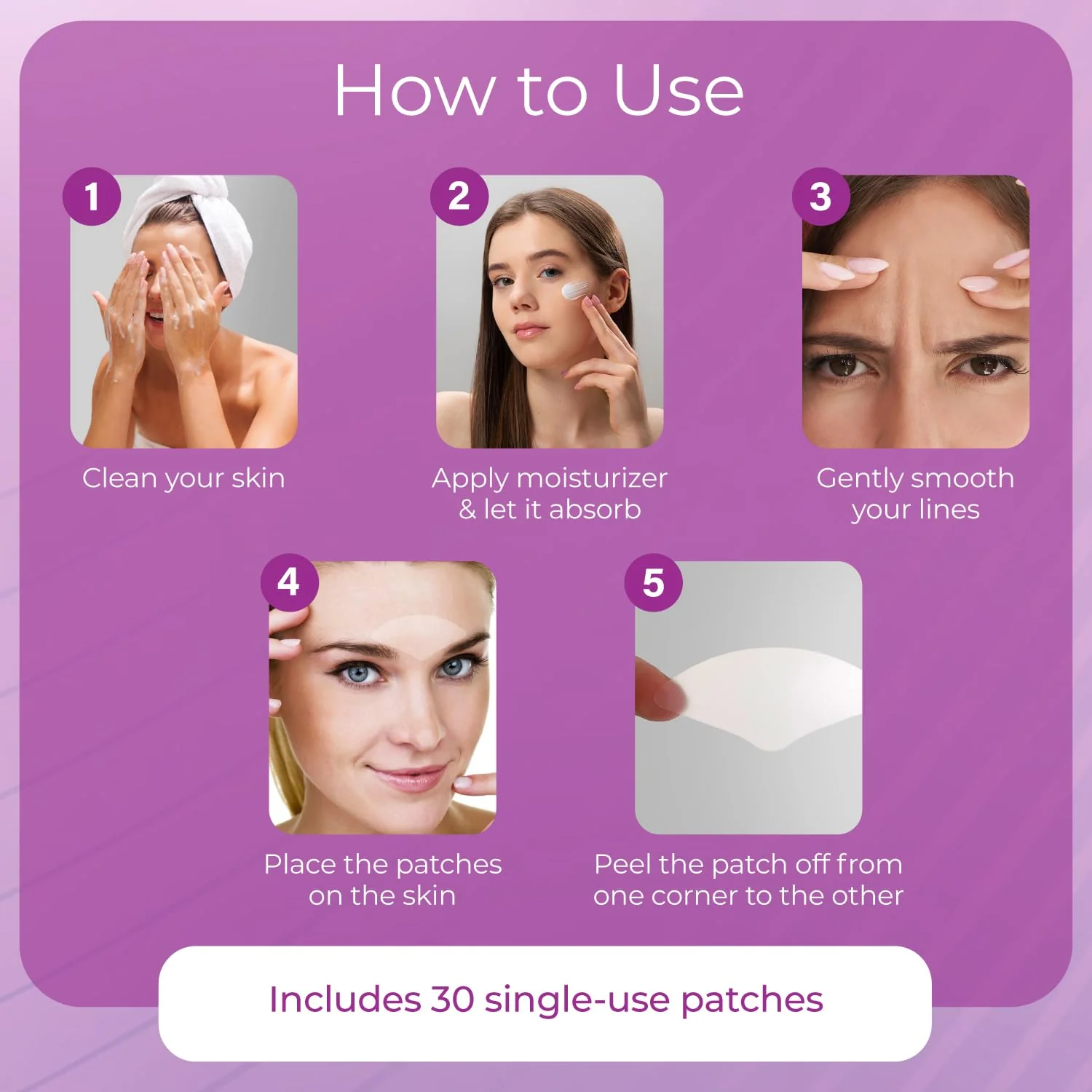 Furlesse Elevens Wrinkle Patches, Relax Fine Lines, Non-Invasive Anti-Wrinkle Tape for Frown Lines, Anti-Aging Skincare, 30-Count, 30-Day Use - Image 5