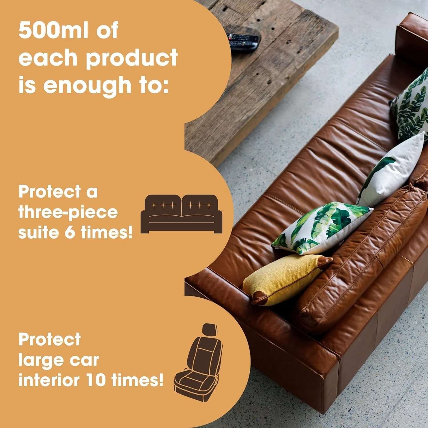 Furniture Clinic Leather Protection Cream | 2-in-1 Leather Conditioner & Waterproofing Protector for Furniture, Shoes, Car Seats & More | Prevent Stains while Nourishing | 17oz/ 500ml - Image 4