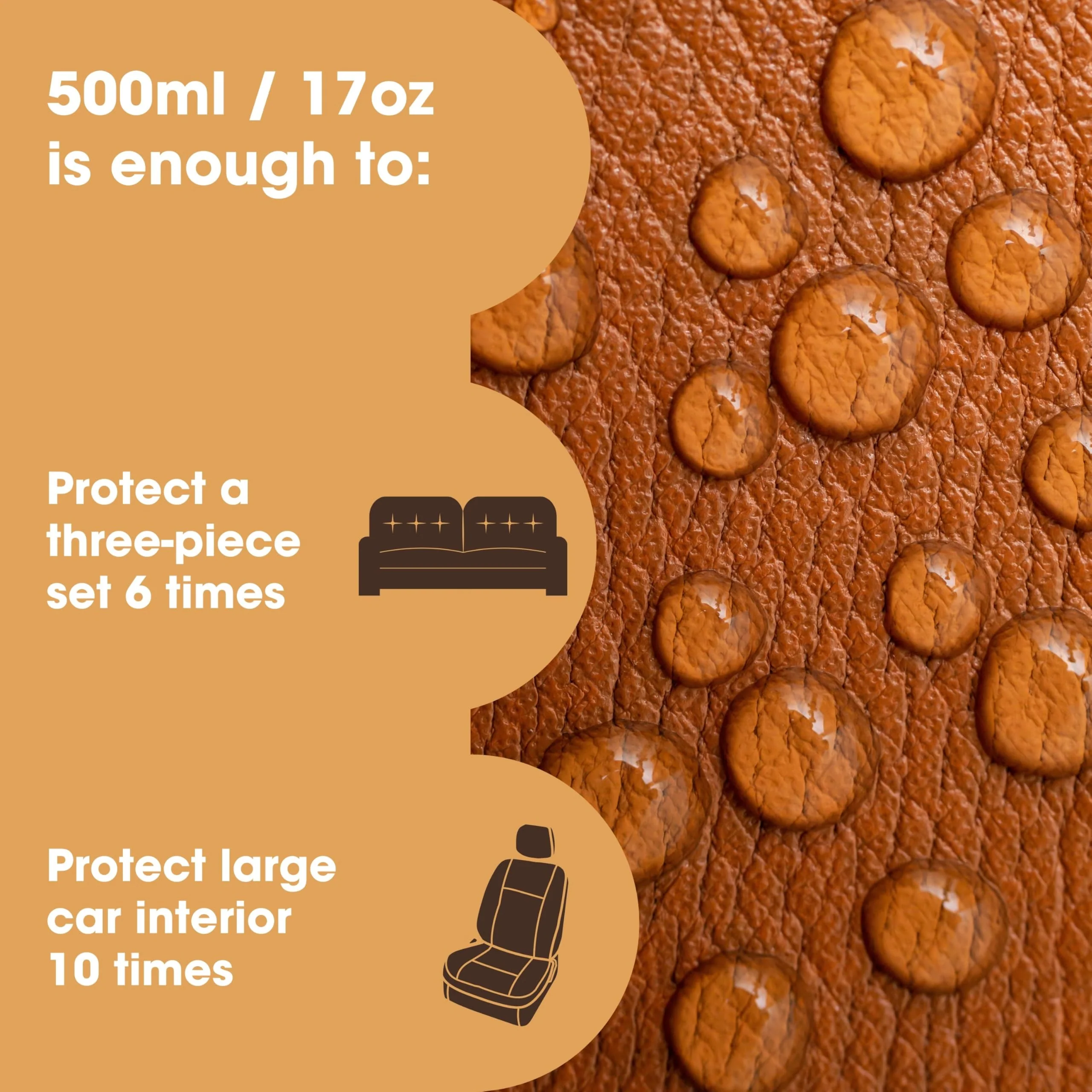 Furniture Clinic Leather Protection Cream | 2-in-1 Leather Conditioner & Waterproofing Protector for Furniture, Shoes, Car Seats & More | Prevent Stains while Nourishing | 17oz/ 500ml - Image 7