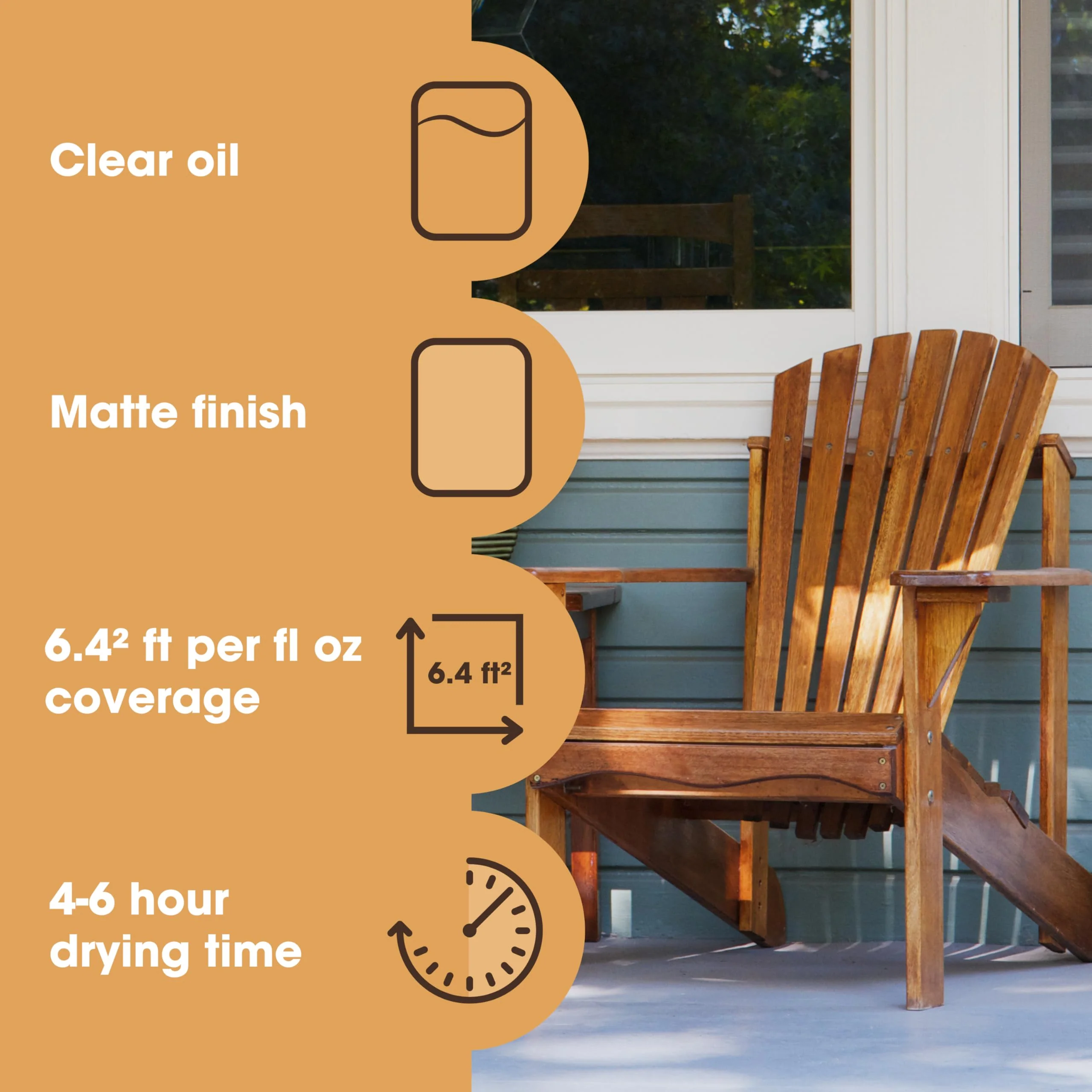 Furniture Clinic Teak Oil | Wood Oil Protects & Cleans Outdoor & Indoor Furniture, Boats, Shower Benches | Restore & Protect Wood, Prevent Drying & Other Damage | Natural Matte Finish | 17oz/500ml - Image 4