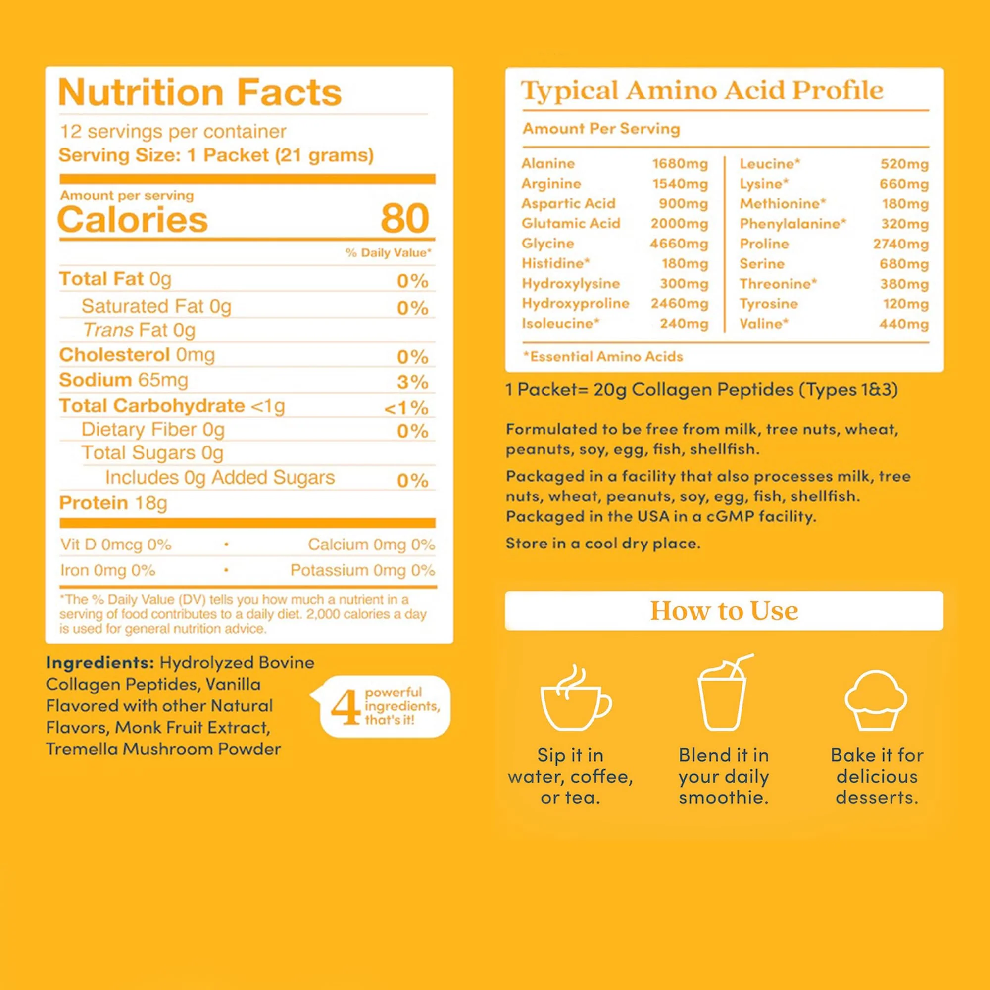 Further Food Vanilla Collagen Peptides Powder with Tremella Mushroom – 100% Grass-Fed, Hydrolyzed Type 1 & 3, 20g of Collagen per Serving, Supports Skin, Hair, Nails & Joints, Stick Packs, 8.89 Oz - Image 8