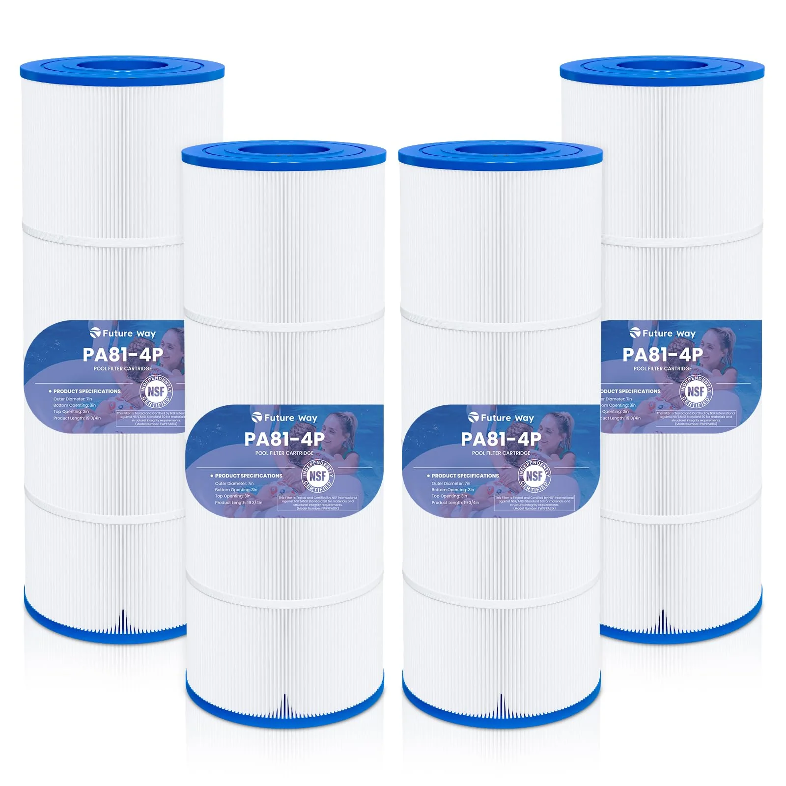 Future Way 4-Pack C3030 Pool Filter Cartridges Replacement for Hayward Swim Clear C580E, C3030, C3025, C3020, Replace Pleatco PA81, Hayward CX580XRE, 325 sq.ft