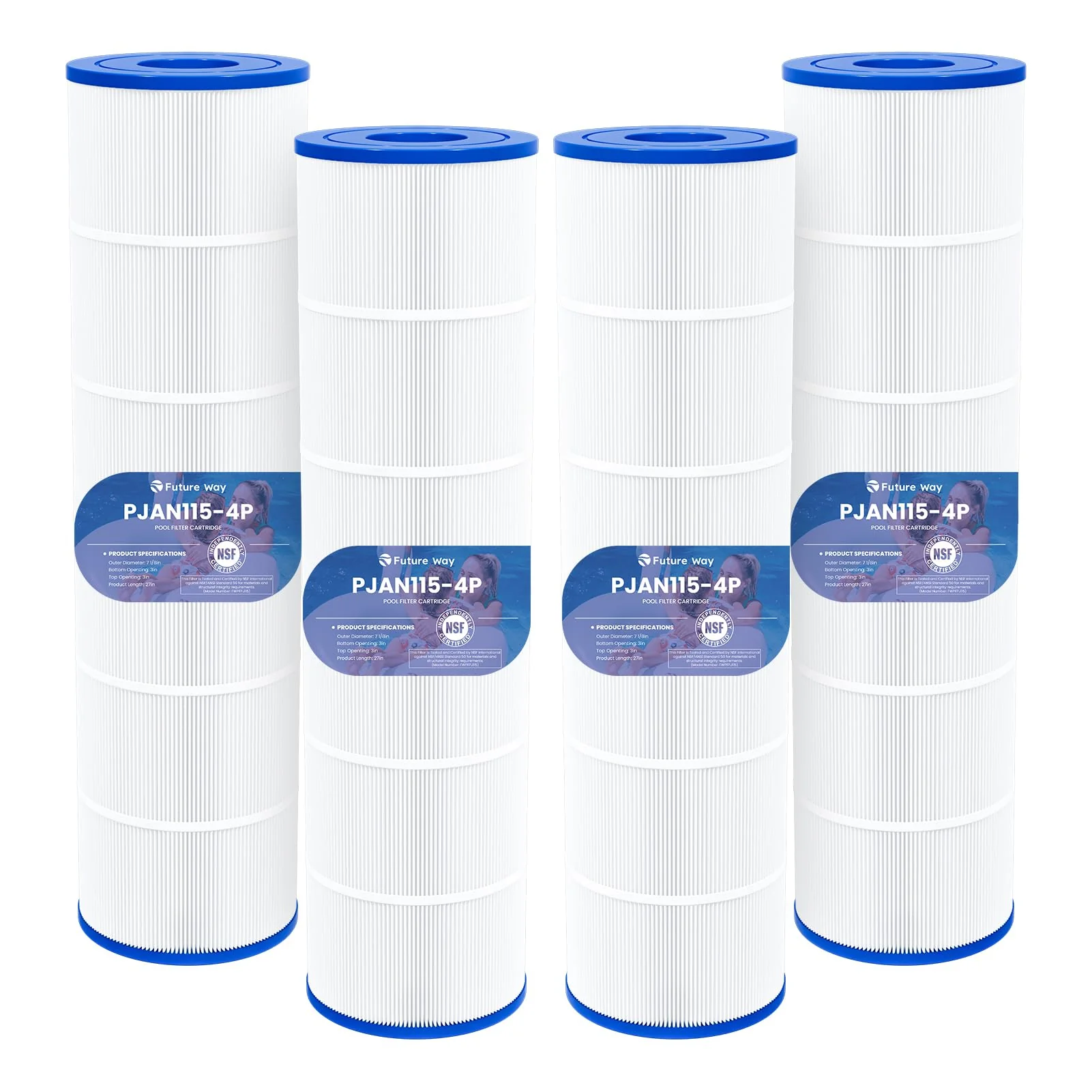 Future Way CV460 Pool Filter Cartridges Replacement for Jandy CV460, CL460, Replace Jandy R0554600, Pleatco PJAN115, Unicel C-7468, 4X115 sq.ft, 4 Pack