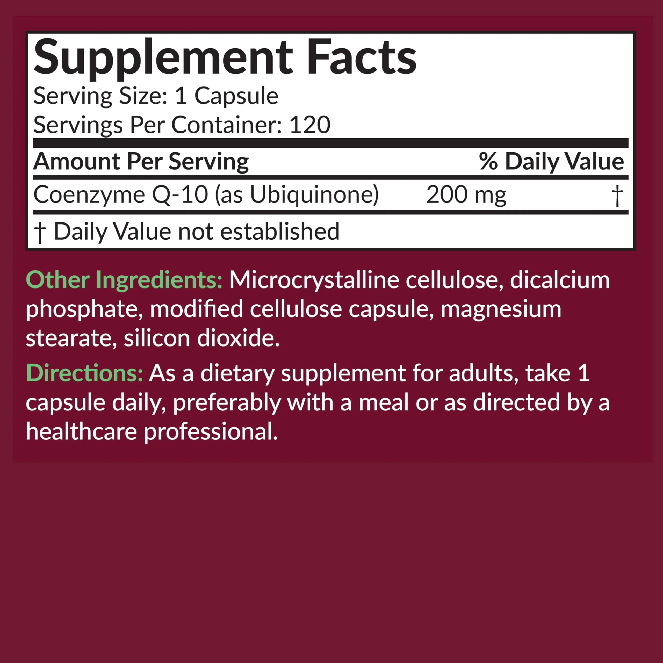 Futurebiotics CoQ10 200 MG Cellular Energy Production, 120 Vegetarian Capsules - Image 2