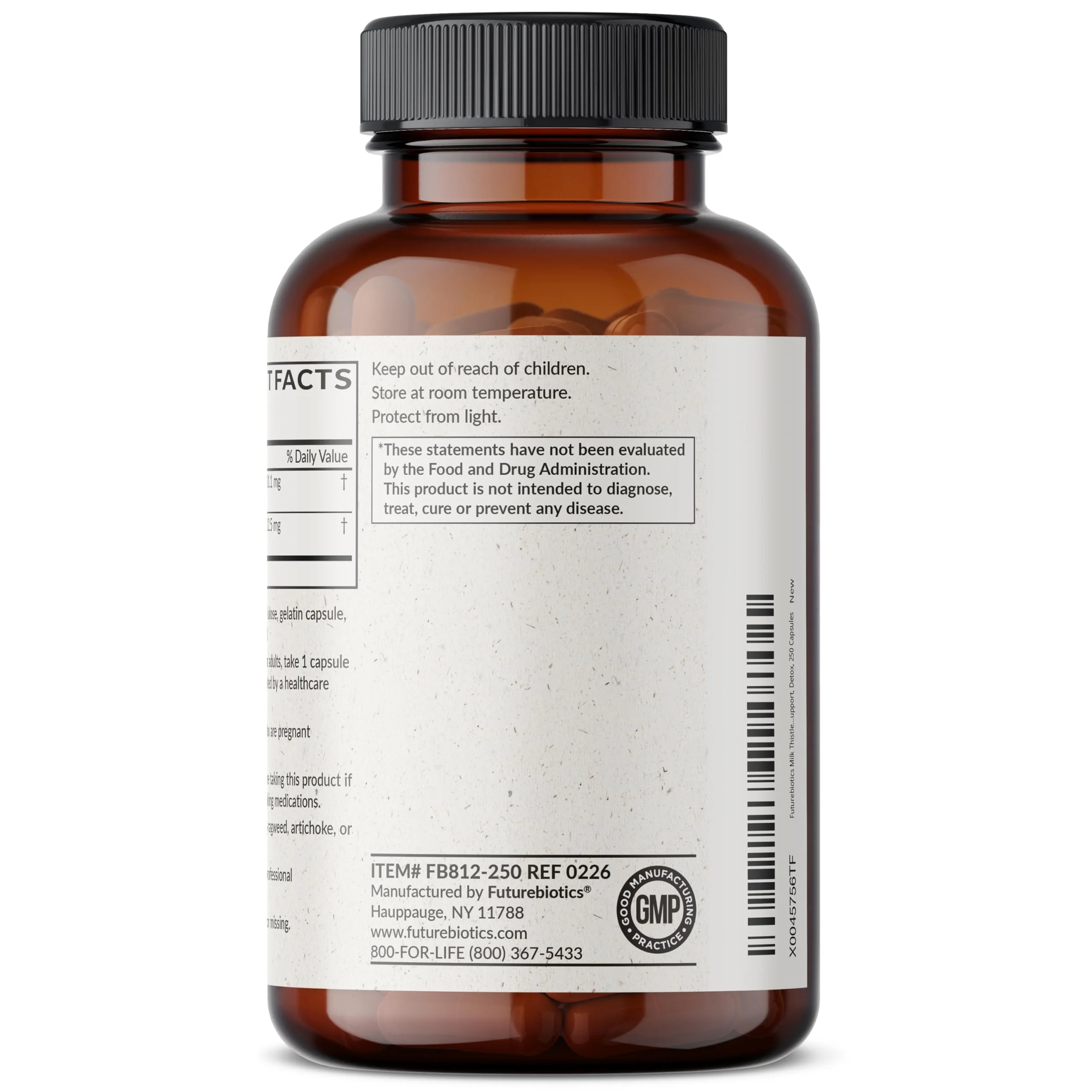 Futurebiotics Milk Thistle Silymarin Marianum & Dandelion Extract Liver Health Support, Antioxidant Support, Detox, 250 Capsules - Image 3