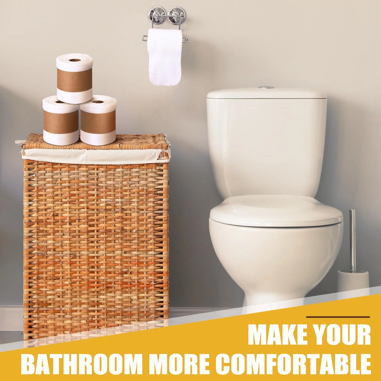FuWeave 60 Pack Reusable Toilet Paper Towels No Tear Bidet Towels Washable Toilet Paper Bulk Paperless Rolls Cotton Treadmill Family Cloth Wipes (White) - Image 6