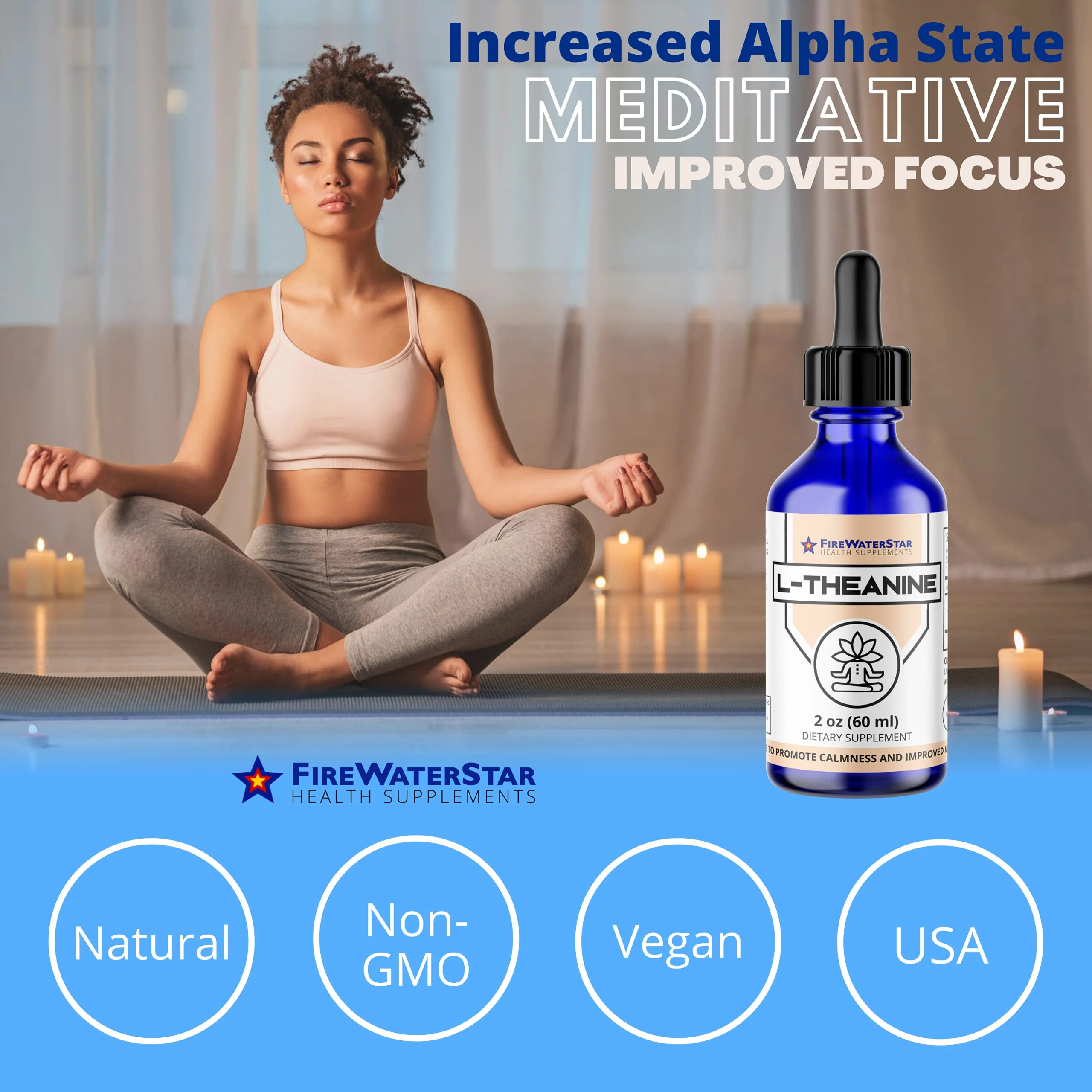 FWS L Theanine Liquid Drops, 200mg 99% Pure Bioactive L-Theanine, Organic, Natural, Vegan, Non GMO Helps to Promote Calmness, Relaxation, Improved Mood, Restful Sleep, for Adults and Kids - Image 4