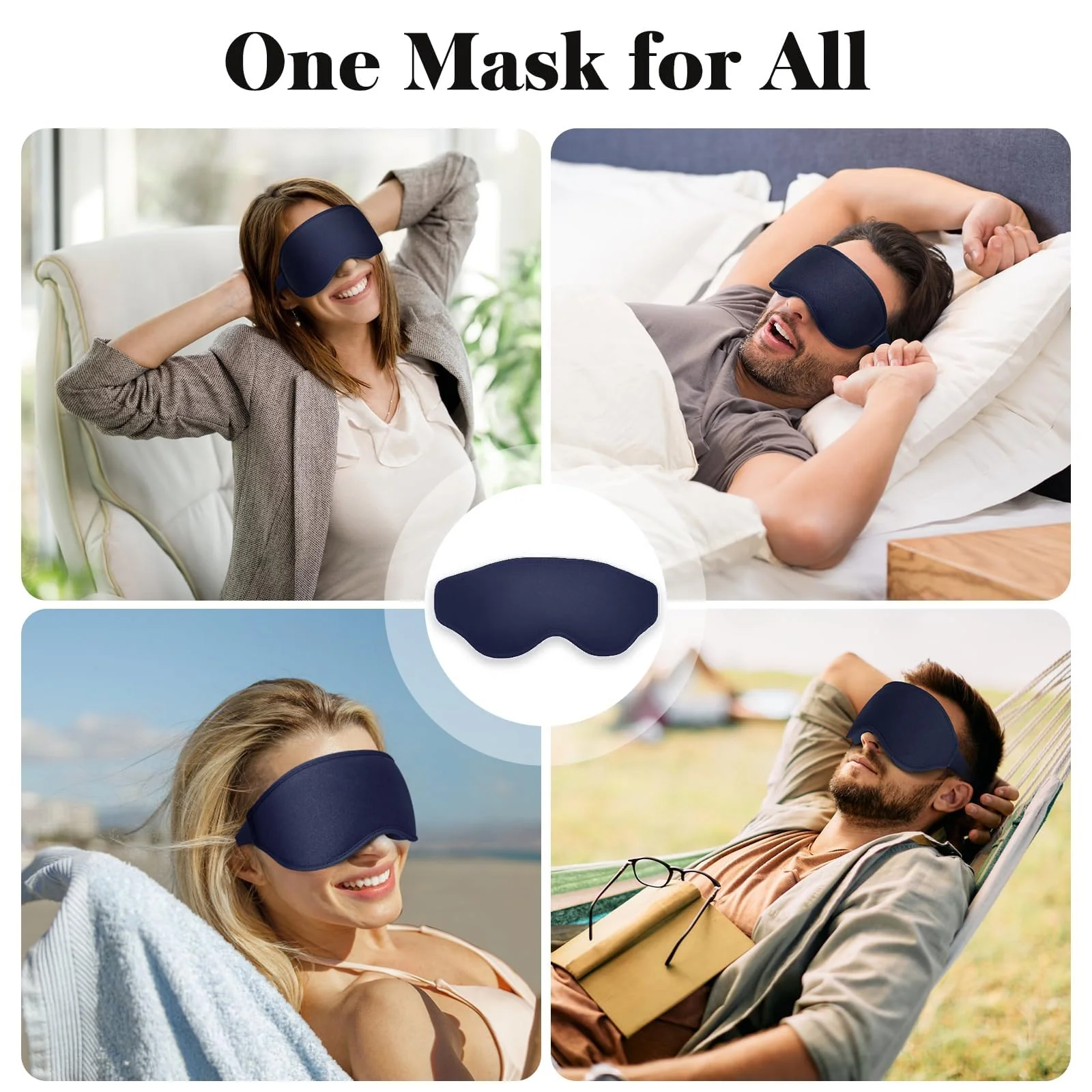 Fygrip 3D Eye Mask Sleep Mask for Men & Women, 100% Pressure-Free & Light Block-Out Eye Mask for Sleep with Easy Adjustable Strap, Night Eye Cover for Travel, Blue - Image 8