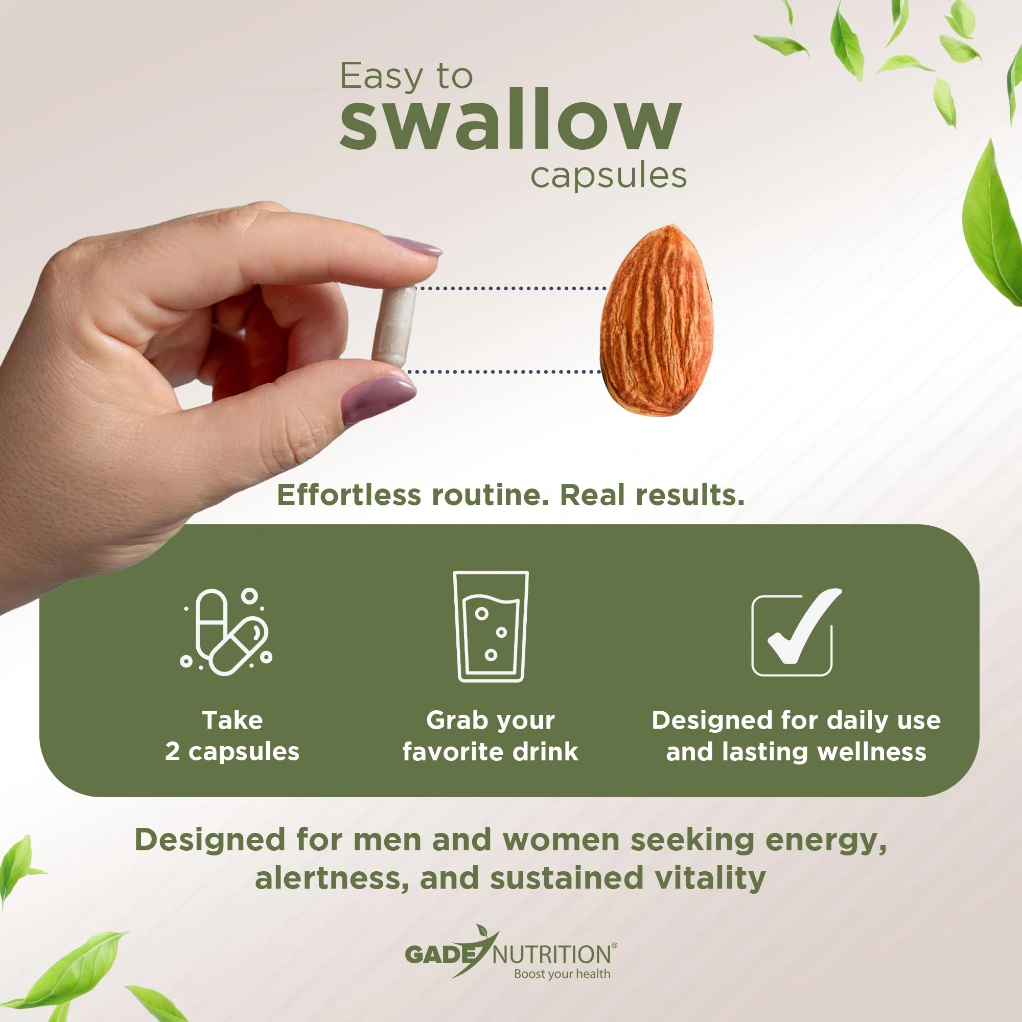 Gade Nutrition Ashwagandha with Maca Root, Horny Goat Weed, Turkesterone Supplement, Tribulus Terrestris, Panax Ginseng | 90 Vegetable Capsules for Energy, Stamina, Performance. | Made in USA - Image 5