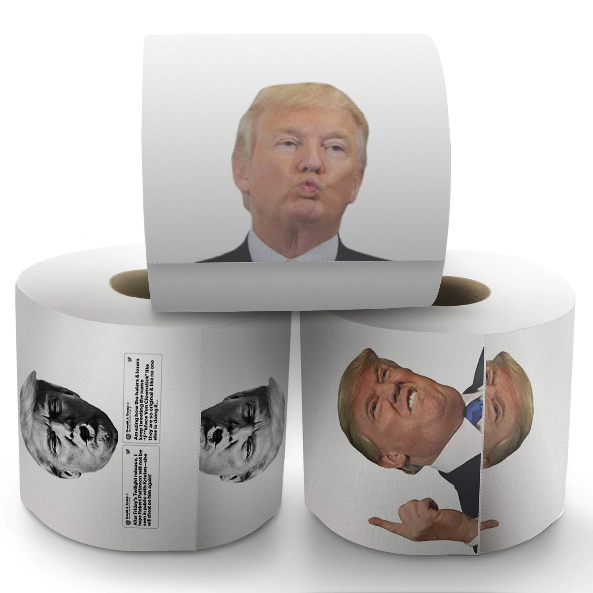 Gagster Donald Trump Toilet Paper - 3 Ply Funny Novelty Gag, 200 Sheets, Prank Gift Pack (2 Rolls Trump Images, 1 Roll Funniest Tweets) 3-pack - Image 8