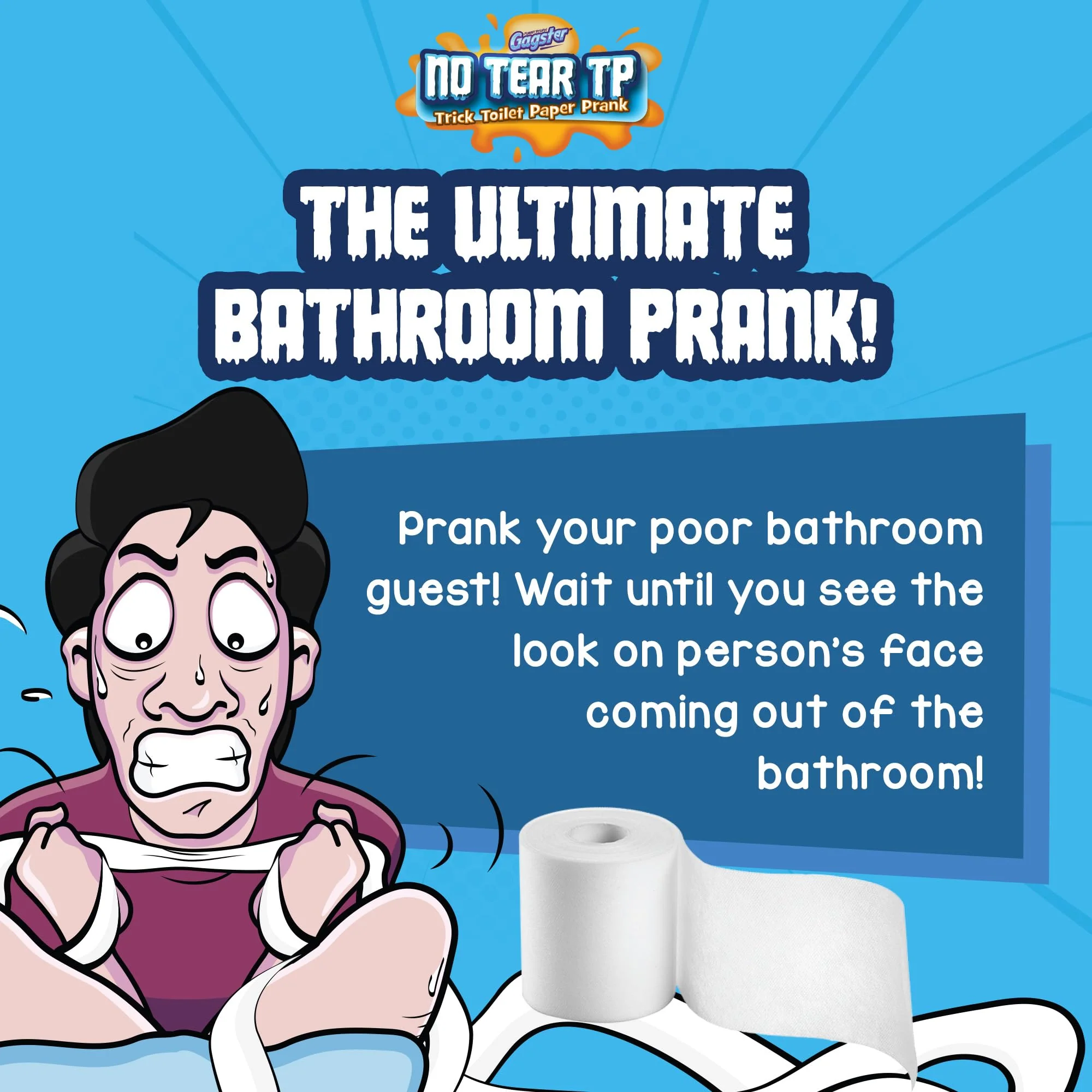 Gagster No Tear Toilet Paper Prank - Unrippable TP Roll, No Rip Toilet Paper Trick, Practical Joke for Adults & Kids, April Fools Day Gag, Novelty Toilet Paper, 1 Roll White - Image 6