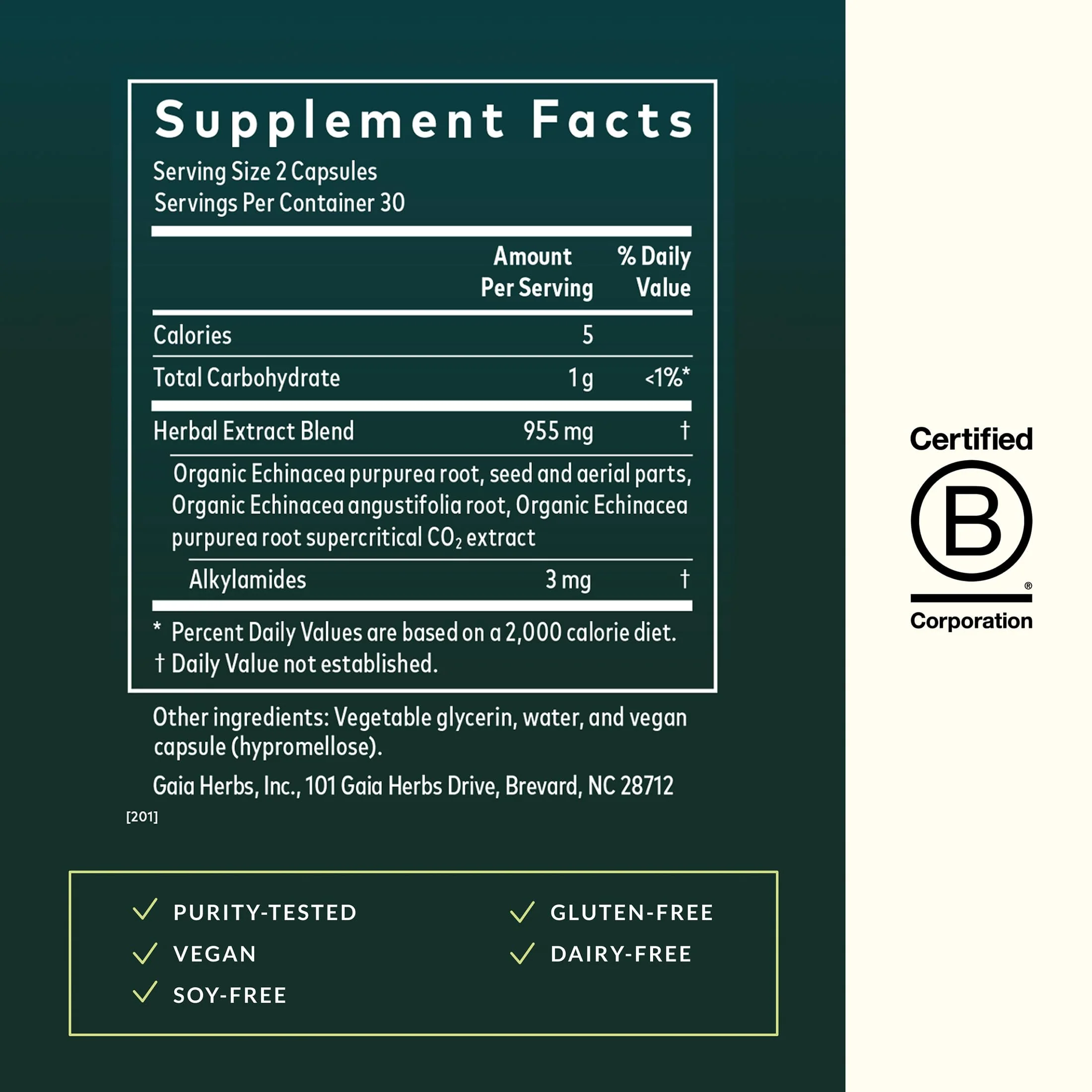 Gaia Herbs Echinacea Supreme - Immune Support Supplement - Echinacea Purpurea & Angustifolia Blend to Support Immune System* - 60 Vegan Liquid Phyto-Caps (30 Servings) - Image 8