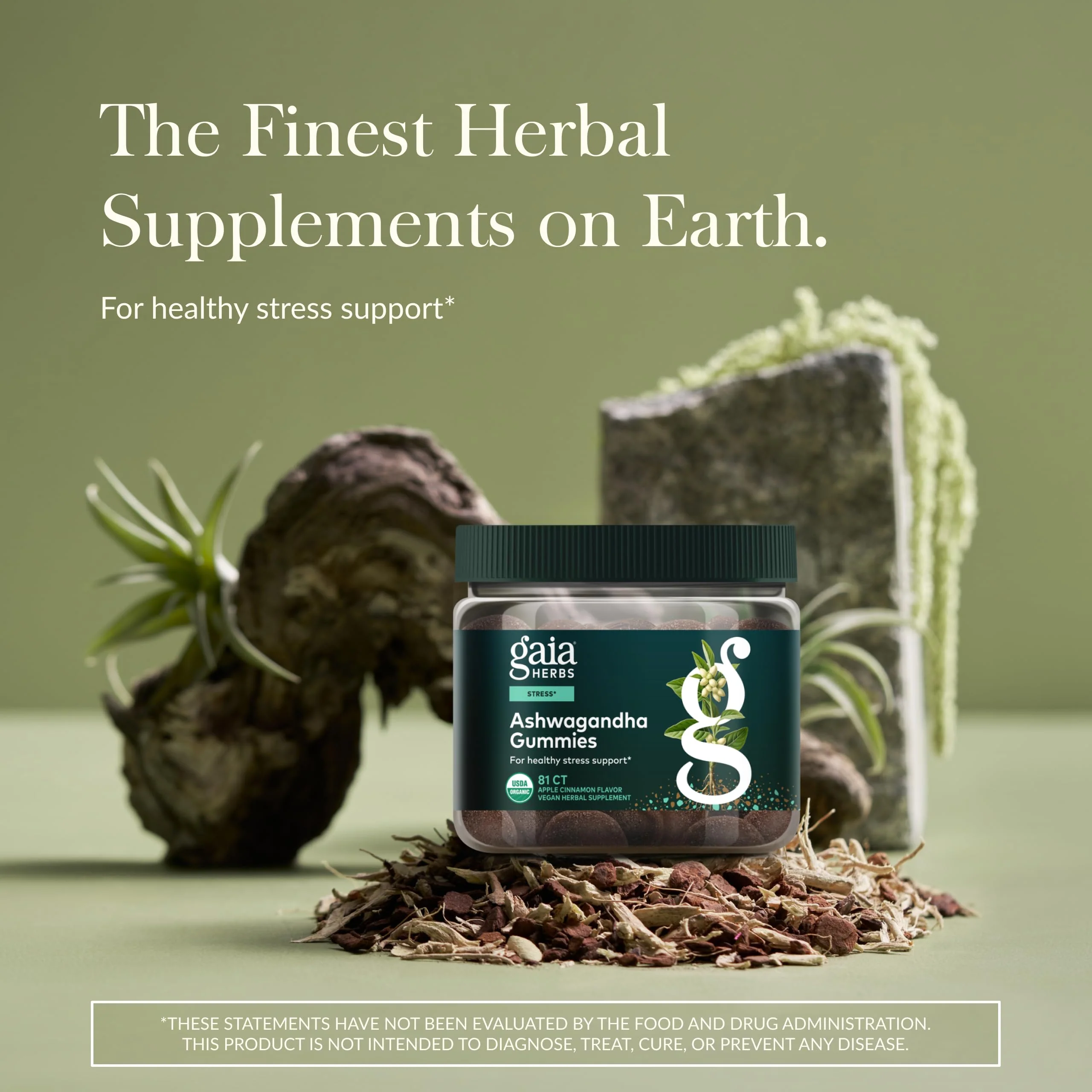Gaia Herbs Organic Ashwagandha Gummies - Stress Support* - Made with Cinnamon & Ginger - Gluten Free & Vegan - 81 Count (27 Servings) - Image 9