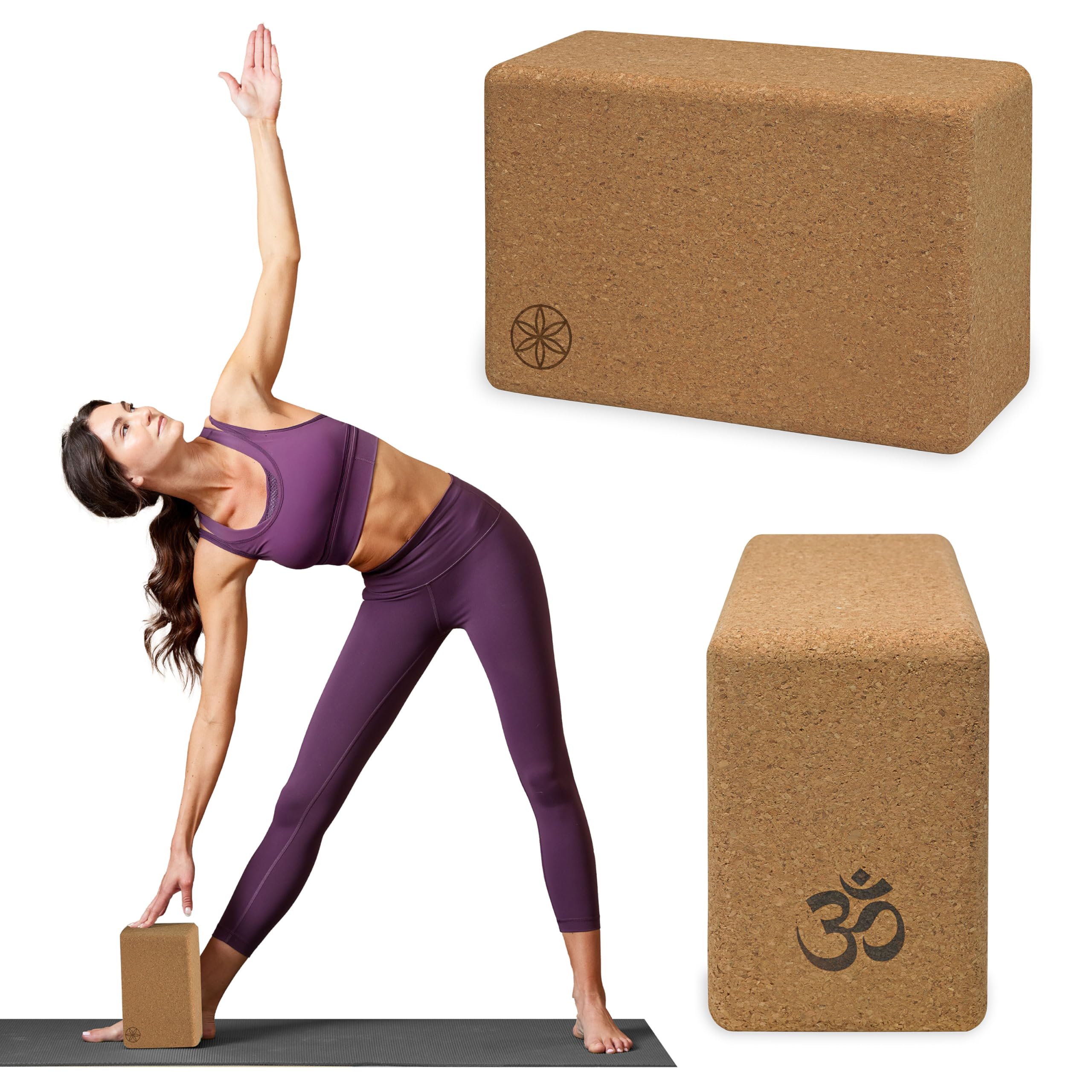 Gaiam Cork Yoga Block ��� 4x6x9 Inch, Natural Cork Block for Yoga, Pilates, Stretching, Balance, Gym, Home Workout, Meditation, Non-Slip, High-Density, Rounded Edges for Enhanced Poses and Flexibility