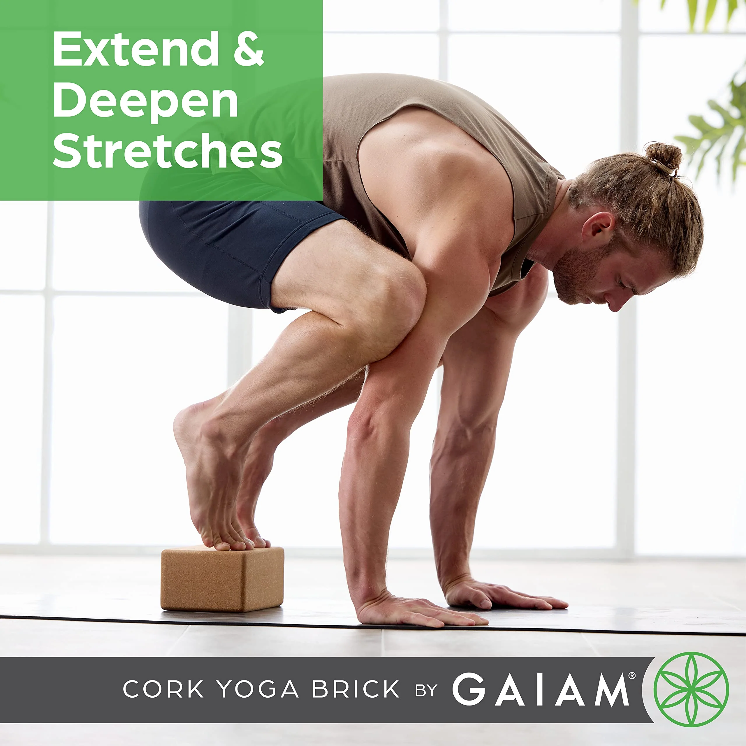 Gaiam Cork Yoga Block ��� 4x6x9 Inch, Natural Cork Block for Yoga, Pilates, Stretching, Balance, Gym, Home Workout, Meditation, Non-Slip, High-Density, Rounded Edges for Enhanced Poses and Flexibility - Image 2