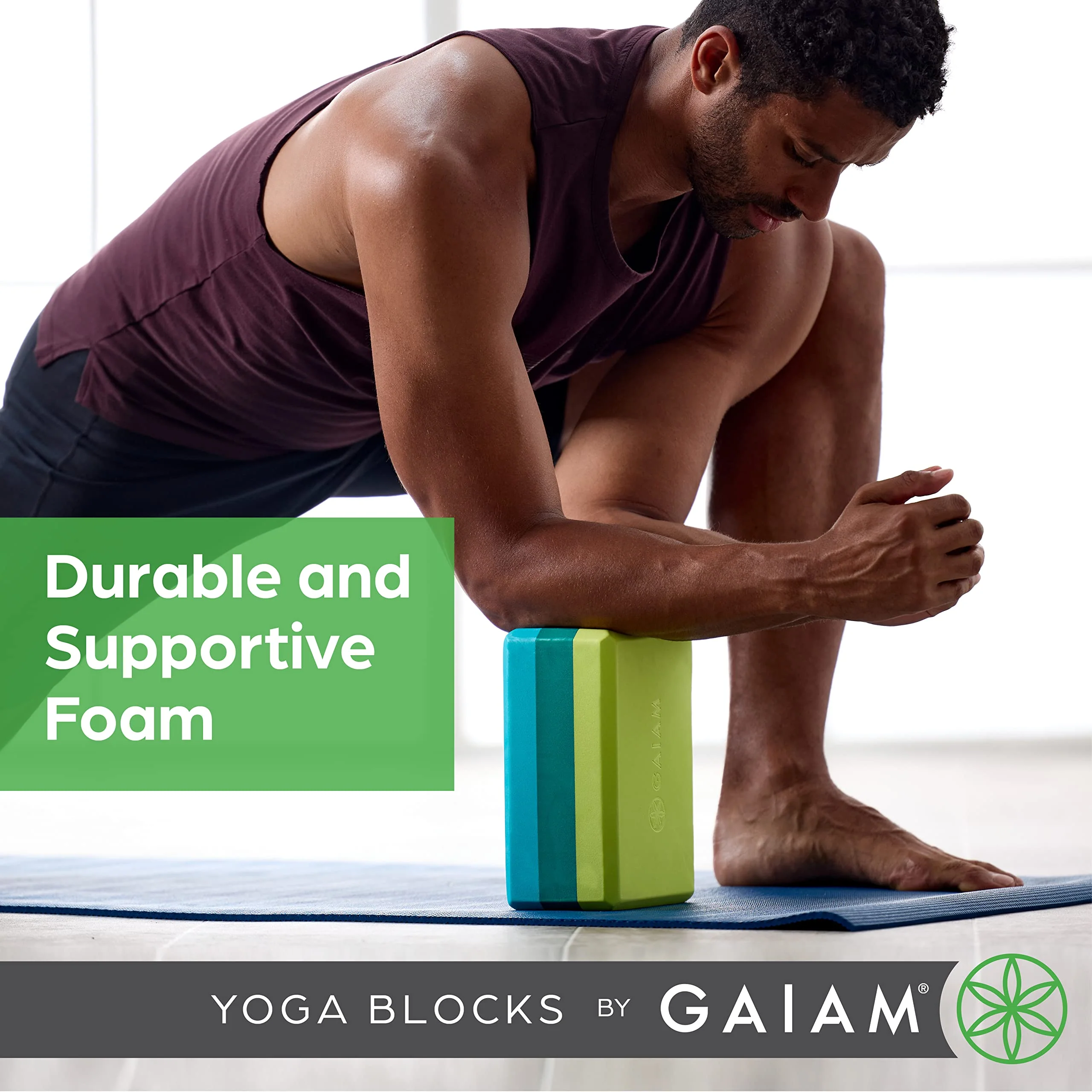 Gaiam Yoga Block - Supportive Latex-Free EVA Foam Soft Non-Slip Surface for Yoga, Pilates, Meditation, Skyline - Image 6