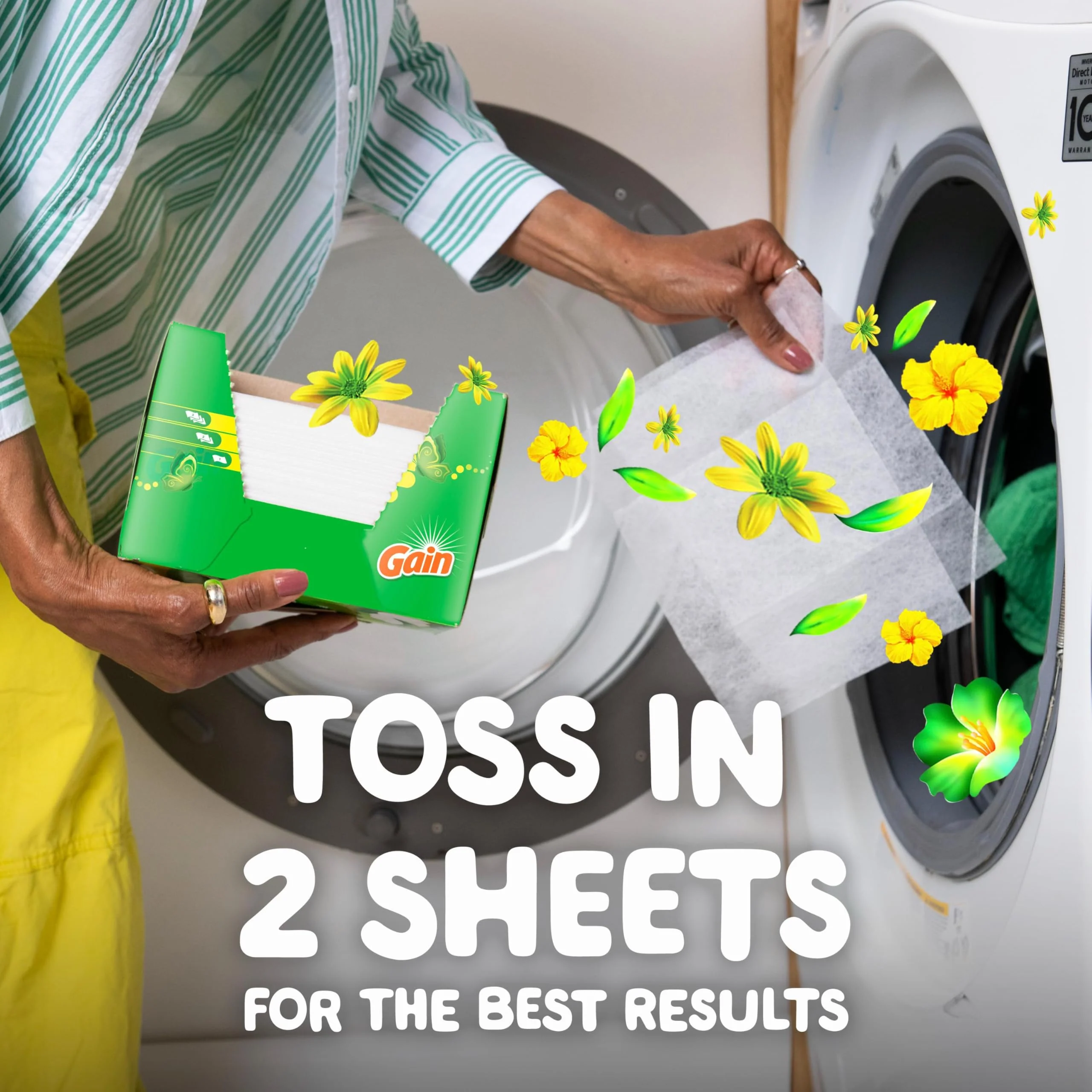 Gain dryer sheets Plus Wrinkle Release, Original Scent, 120 Count, Fights static with a touch of scent, laundry sheets - Image 5