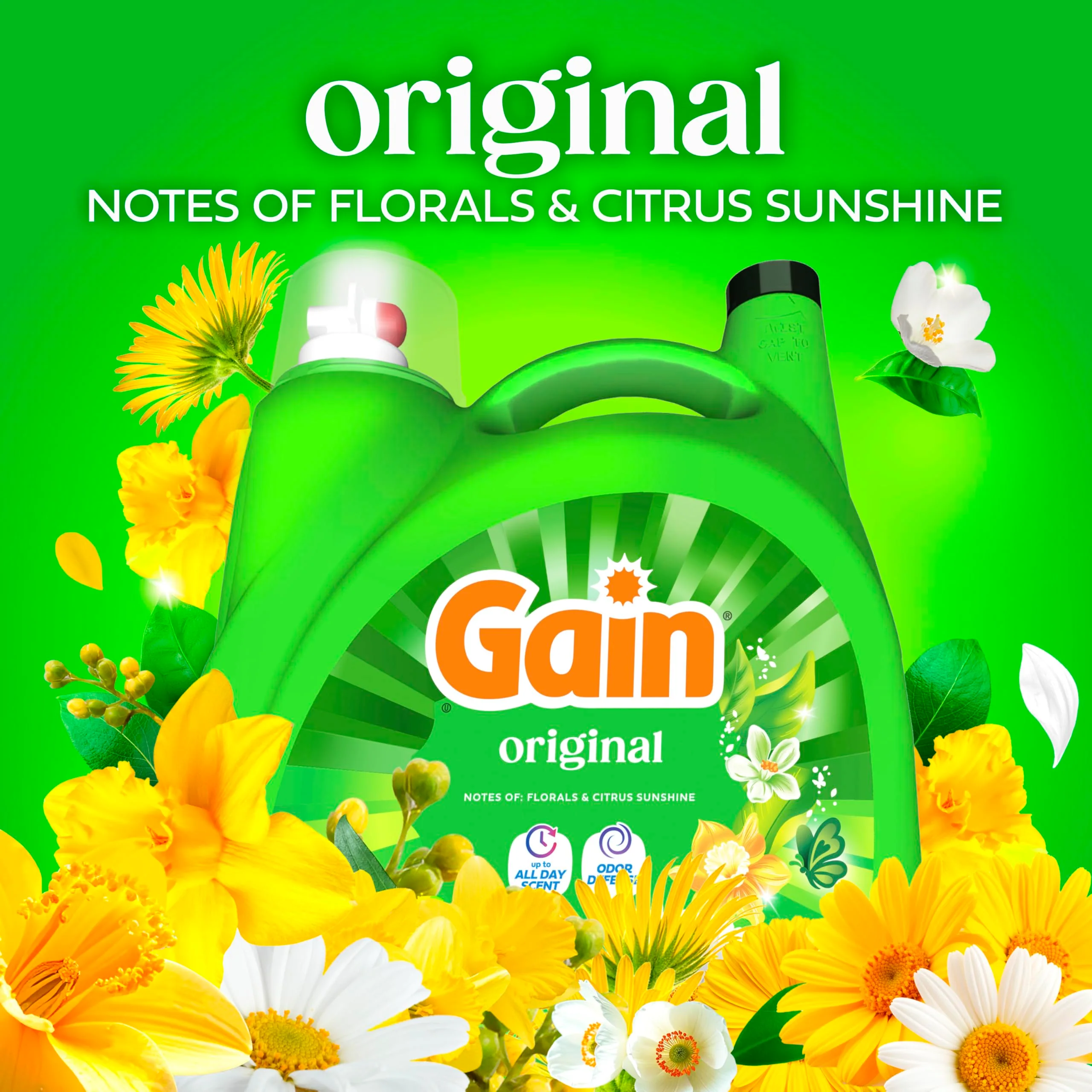 Gain Liquid Laundry Detergent, Freshness, Odor Defense, High Efficiency Washing Machine Liquid Laundry Soap, Original Scent, 132 fl oz, 100 Loads (Packaging May Vary) - Image 4