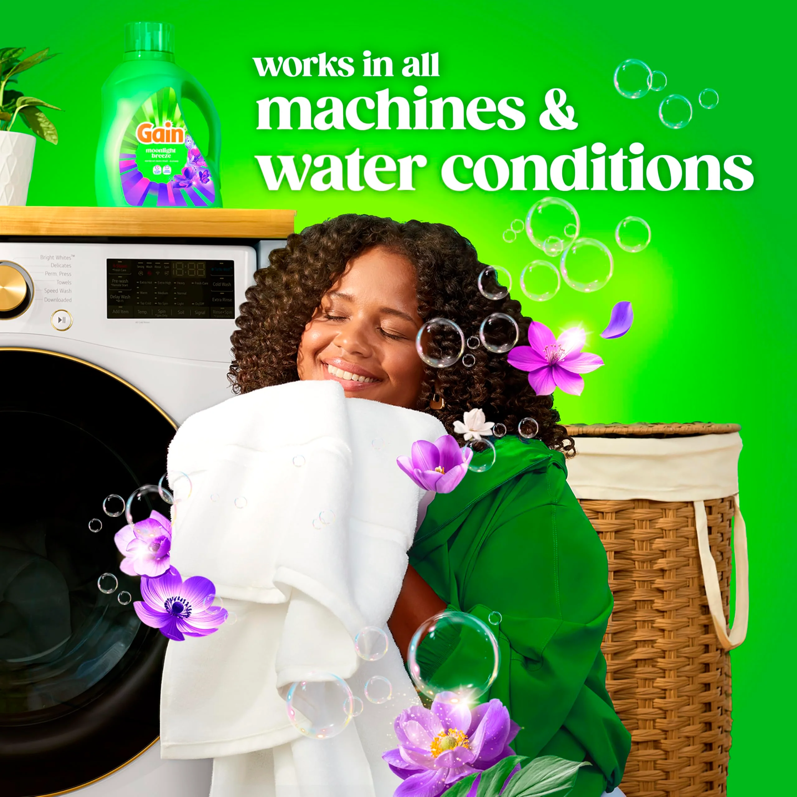 Gain Liquid Laundry Detergent, Now with Odor Defense, Moonlight Breeze Scent, 132 fl oz, 100 Loads (Packaging May Vary) - Image 9