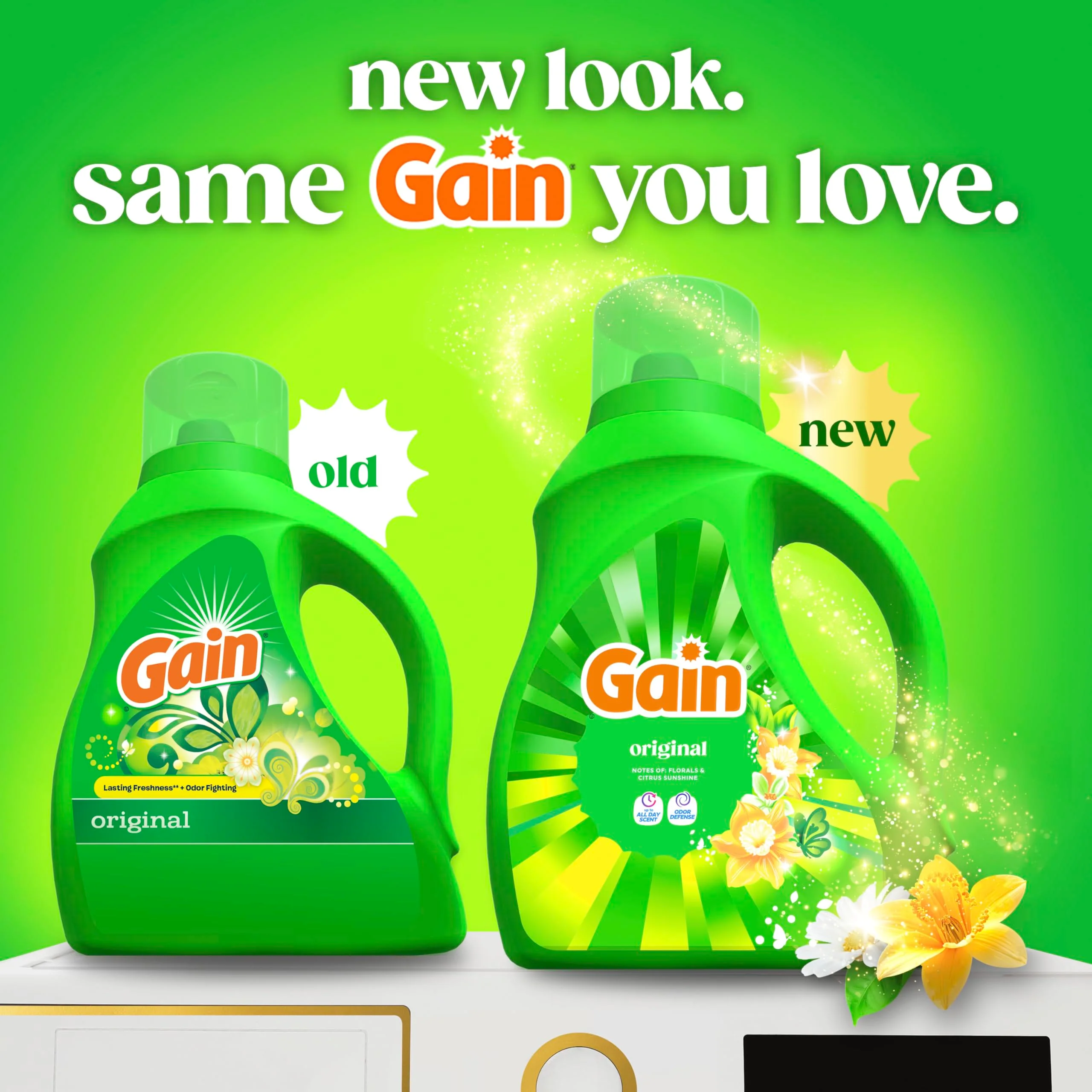 Gain Liquid Laundry Detergent, Now with Odor Defense, Original Scent, 81 fl oz, 61 Loads (Packaging May Vary) - Image 2