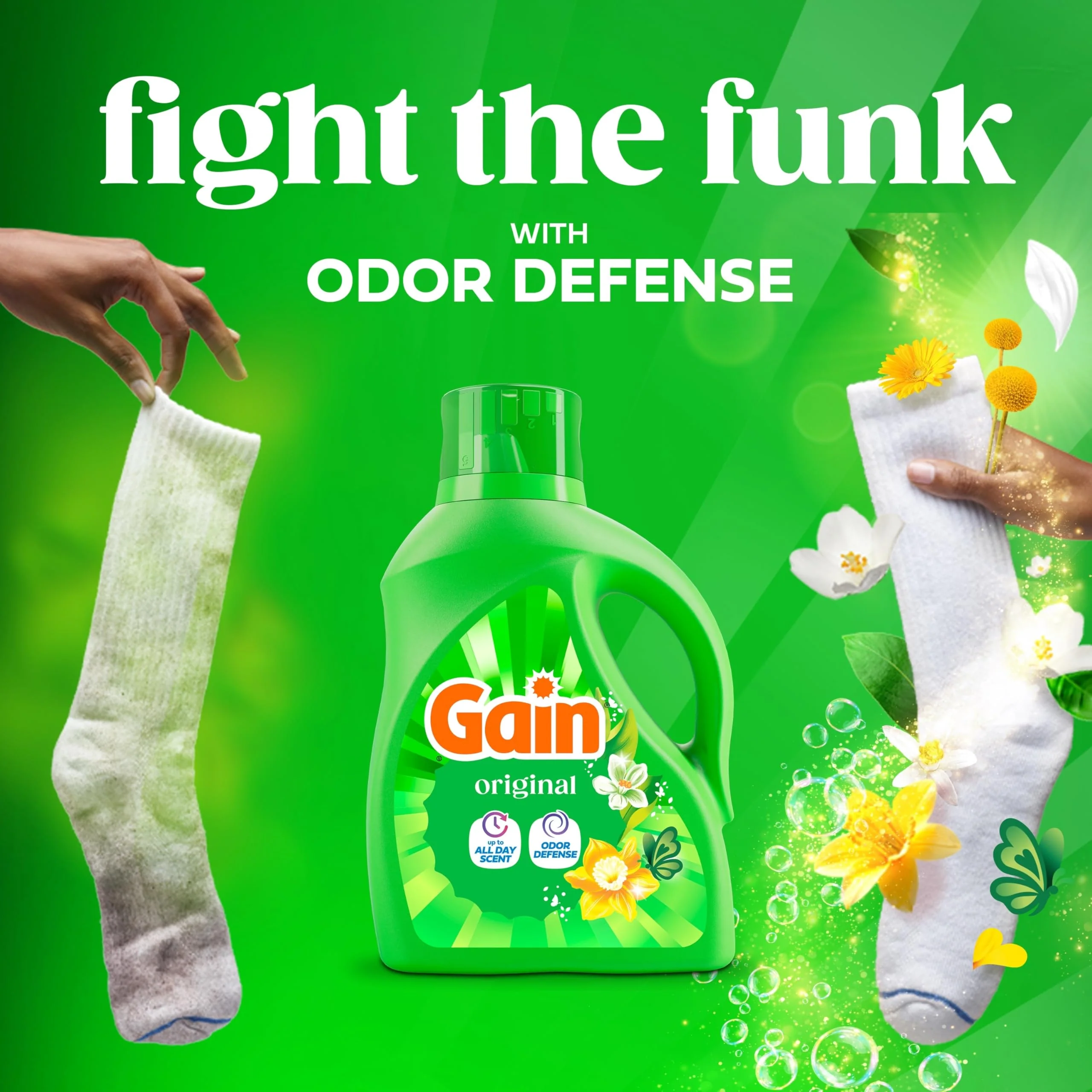 Gain Liquid Laundry Detergent, Original Scent, Freshness + Odor Fighting, High Efficiency Washing Machine Liquid Cleaning Soap, 60 fl oz, Pack of 2 (Packaging May Vary) - Image 3
