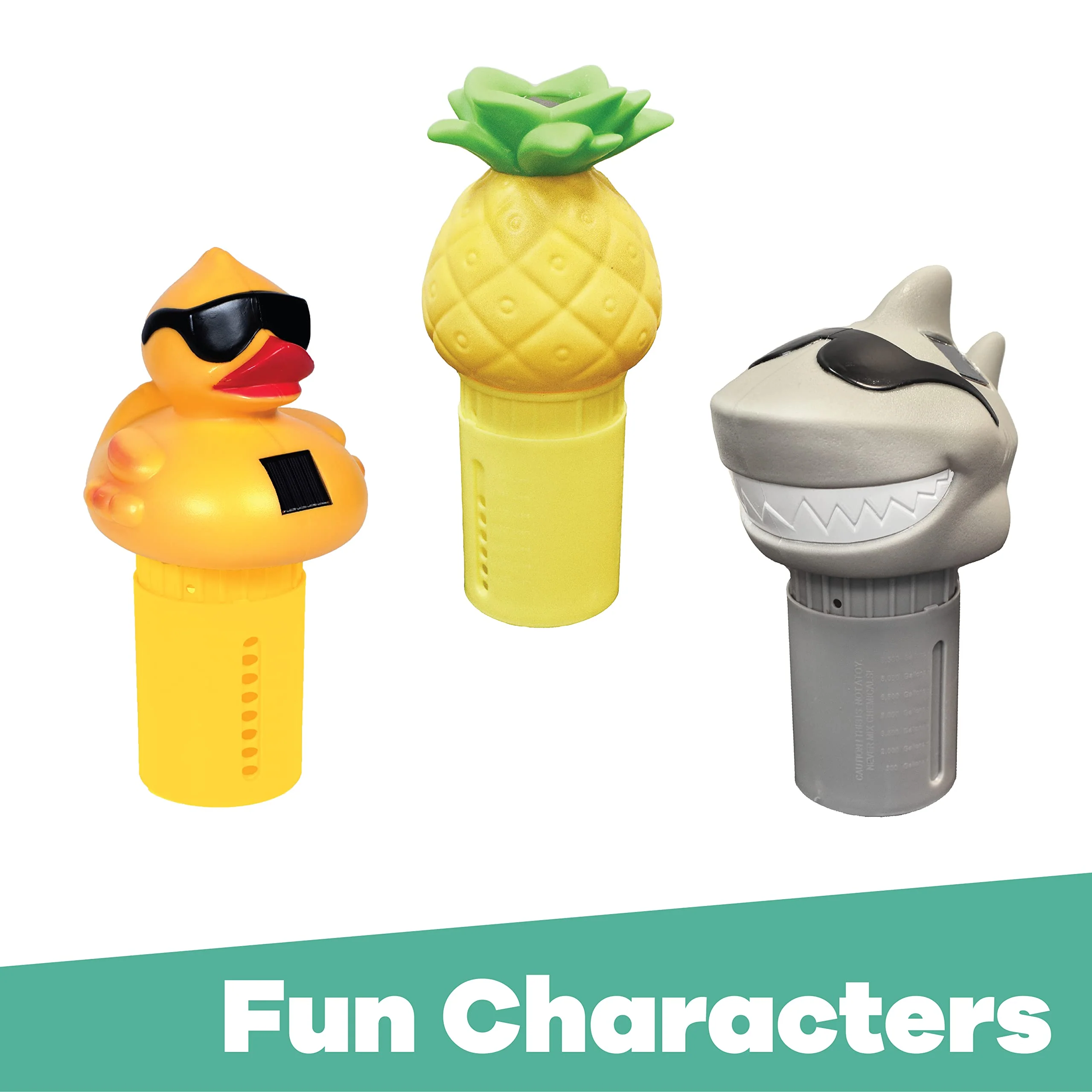 GAME Solar Light-Up Floating Pool Chlorine Dispenser – Shark Design, Adjustable Control Ring, Holds Up to 3 x 3” Chlorine Tablets, for Above-Ground & In-Ground Pools - Image 4