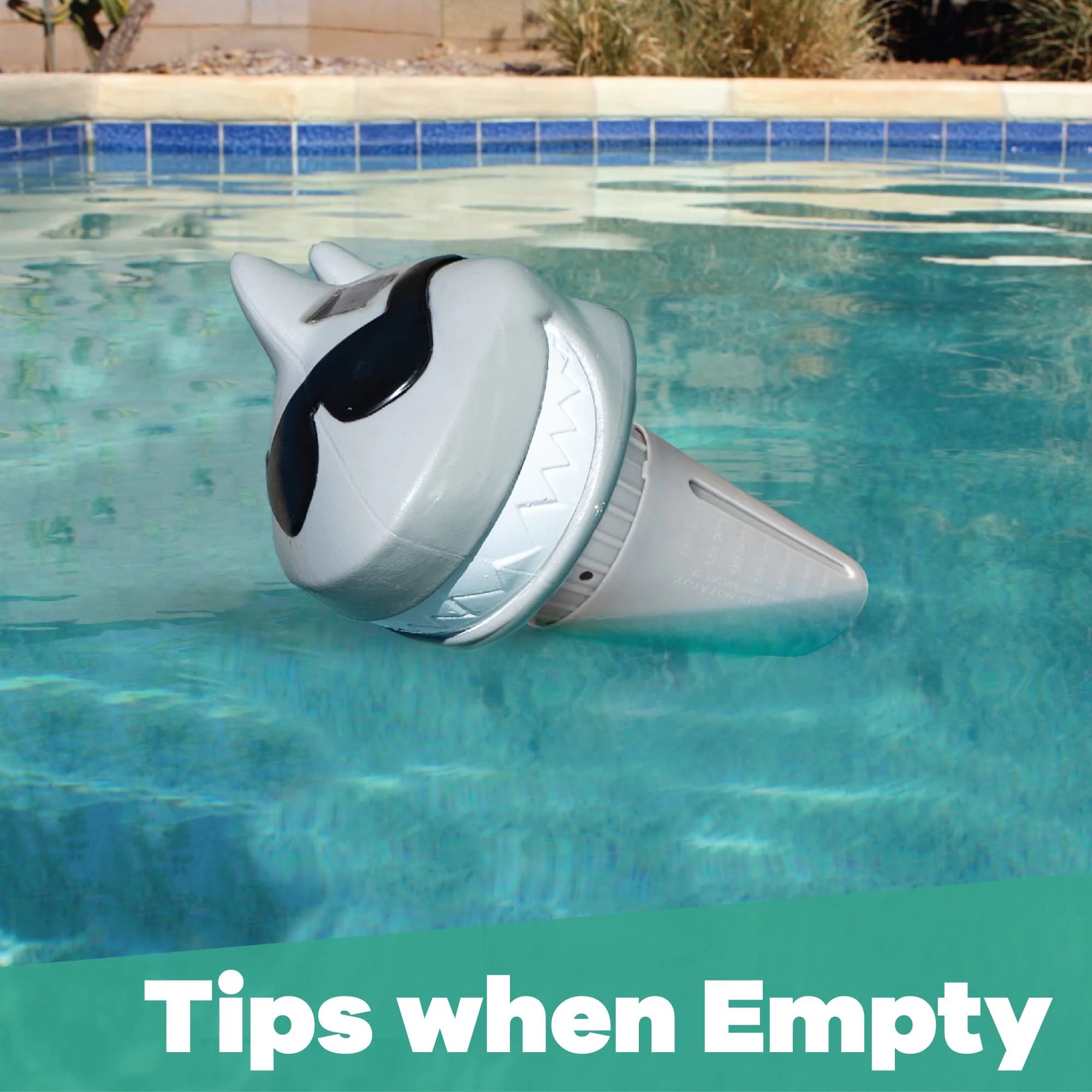 GAME Solar Light-Up Floating Pool Chlorine Dispenser – Shark Design, Adjustable Control Ring, Holds Up to 3 x 3” Chlorine Tablets, for Above-Ground & In-Ground Pools - Image 6