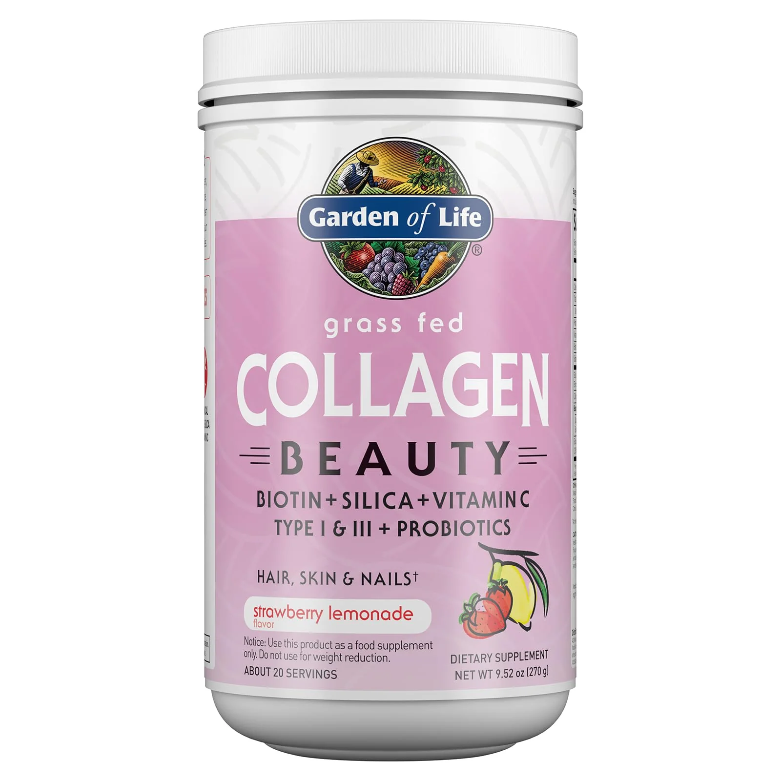 Garden of Life Grass Fed Collagen Beauty - Strawberry Lemonade, 20 Servings, Powder for Women Men Hair Skin Nails, Hydrolyzed Collagen Peptides Protein Powder Supplement - Image 9