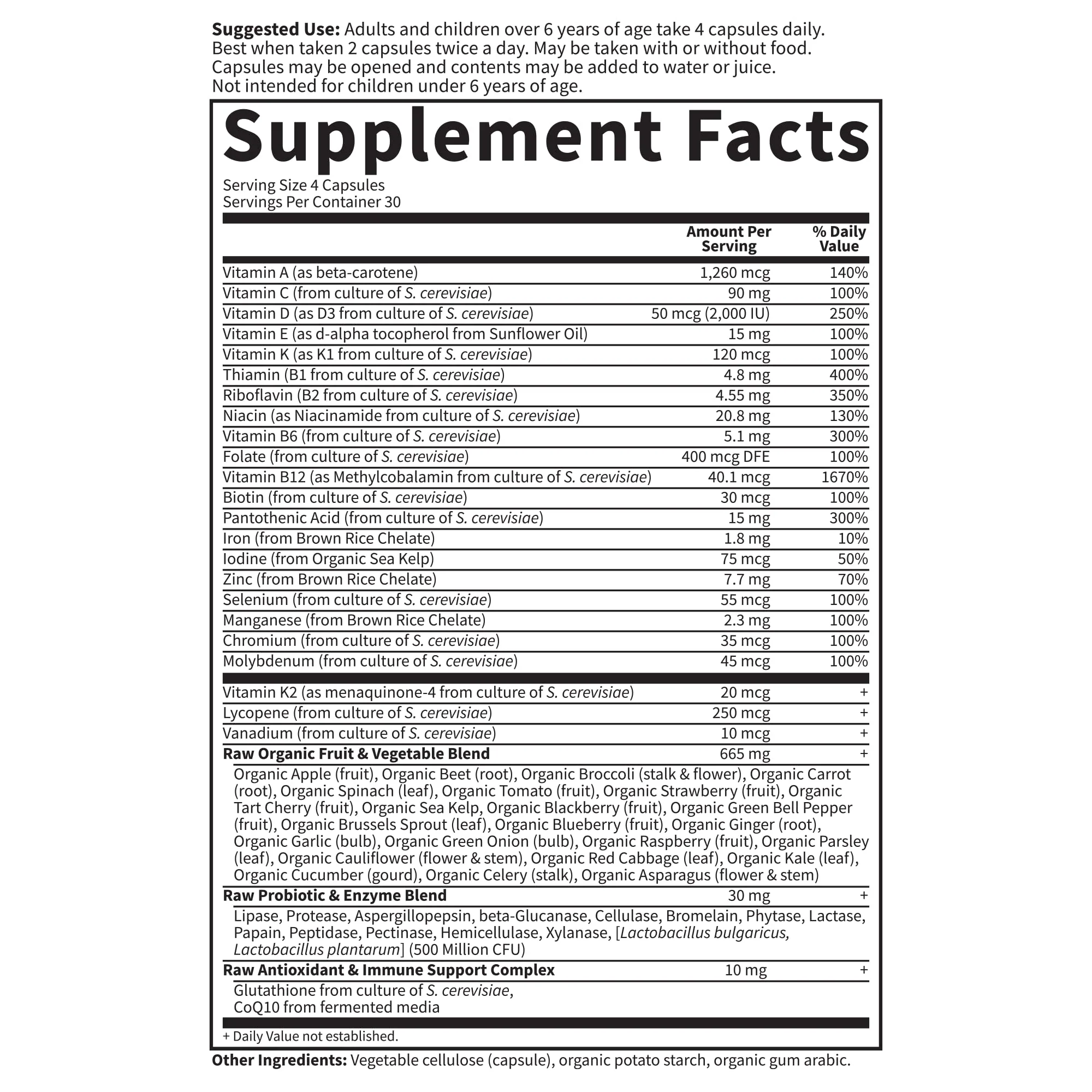 Garden of Life Multivitamin for Women, Men,Kids Age 6 & up, Vitamin Code Family Multi,120 Vegetarian Capsules, Whole Food Vitamins, Food Blend & Probiotics, Gluten Free Dietary Supplements (Pack of 2) - Image 4