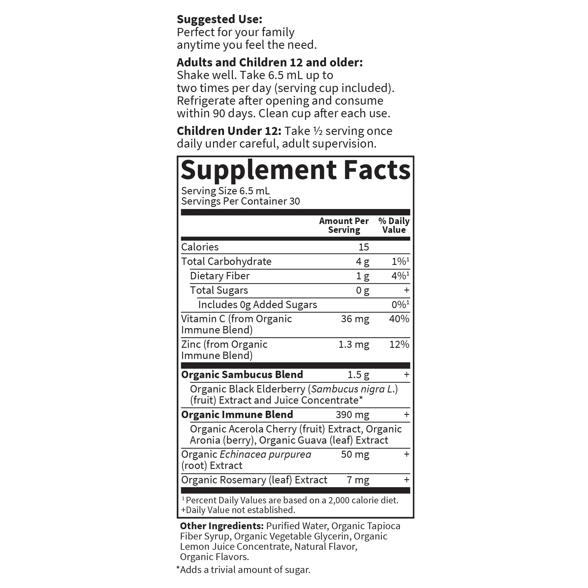 Garden of Life Organics Plant Based Elderberry Immune Syrup 6.59 floz (195 mL) for Kids & Adults - Sambucus, Echinacea, Zinc & Vitamin C, 0g Sugar, Organic Vegan Gluten Free Herbal Supplement - Image 5