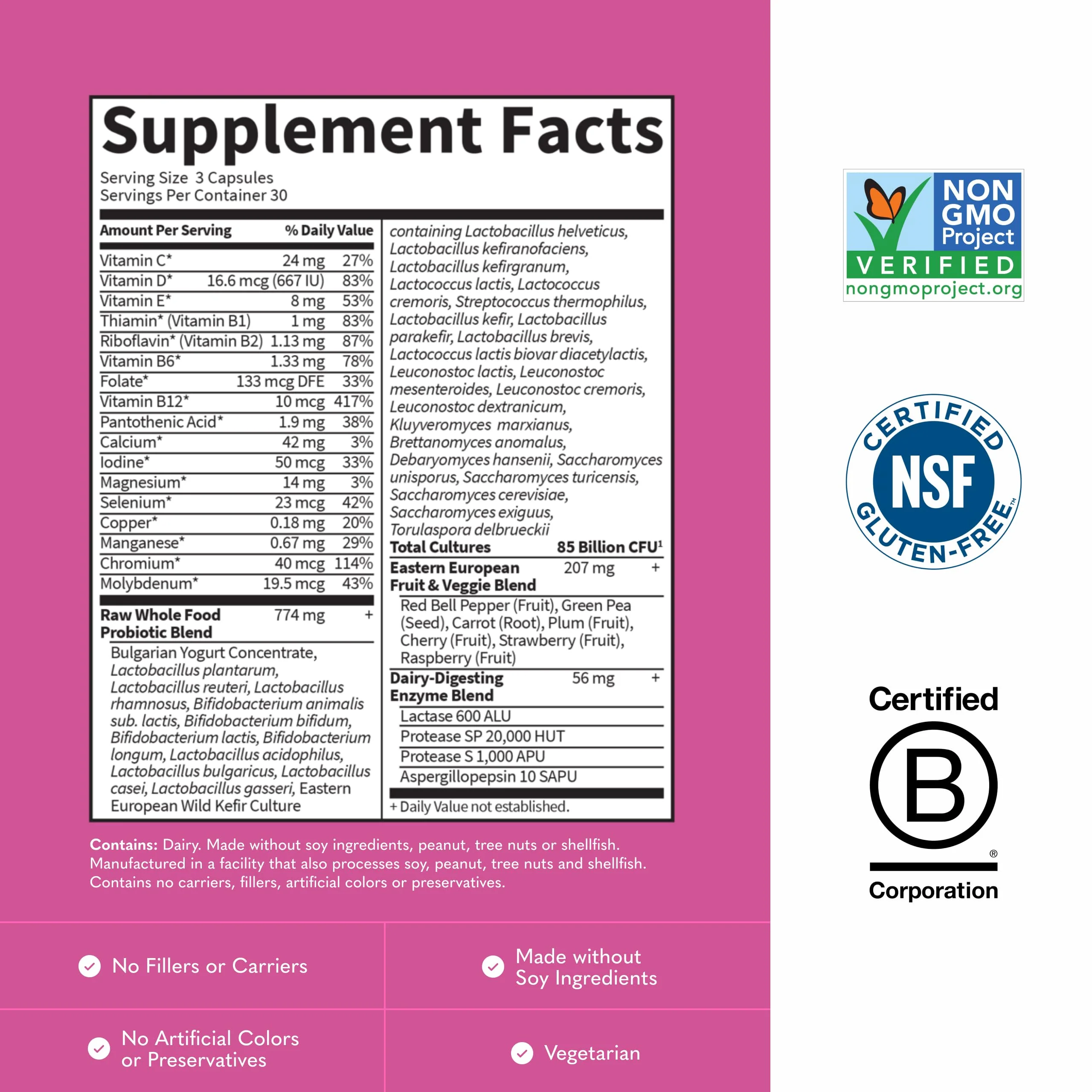 Garden of Life Raw Probiotics Women 50 & Wiser - 85 Billion Live Cultures - Probiotic Supplement with Bulgarian Yogurt & Eastern Europe Wild Kefir Culture - 90 Vegetarian Capsules - Image 9
