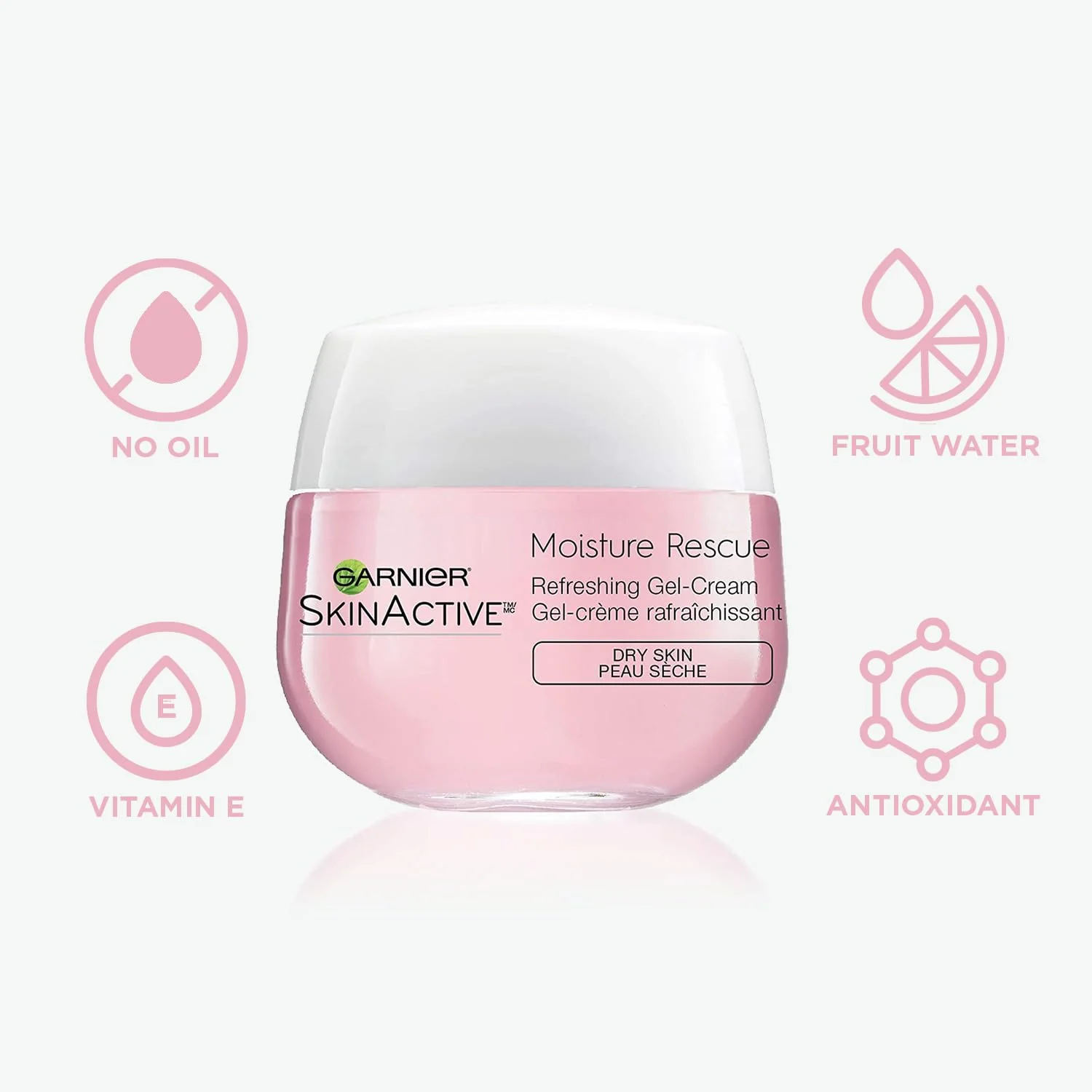 Garnier Moisture Rescue Refreshing Gel-Cream for Dry Skin, Oil-Free, 1.7 Oz (50g), 2 Count (Packaging May Vary) - Image 5
