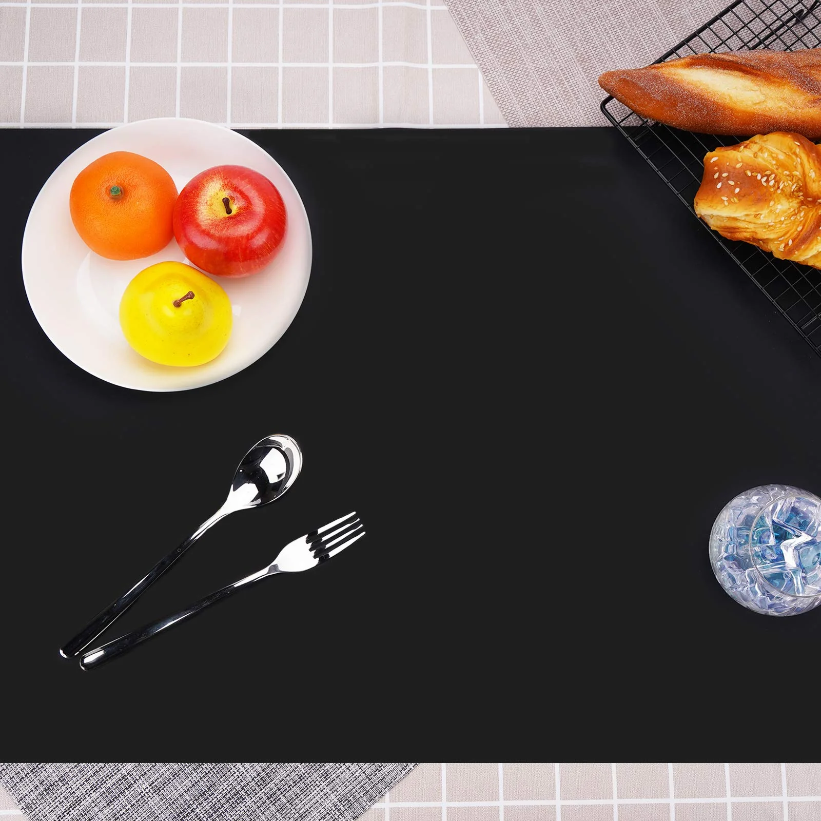 Gartful Silicone Mats for Kitchen Counter, Large Silicone Countertop Protector, Nonskid Heat Resistant Desk Saver Pad, Multipurpose Mat, Placemat (XL-28" x 20"x 0.06", Black) - Image 2