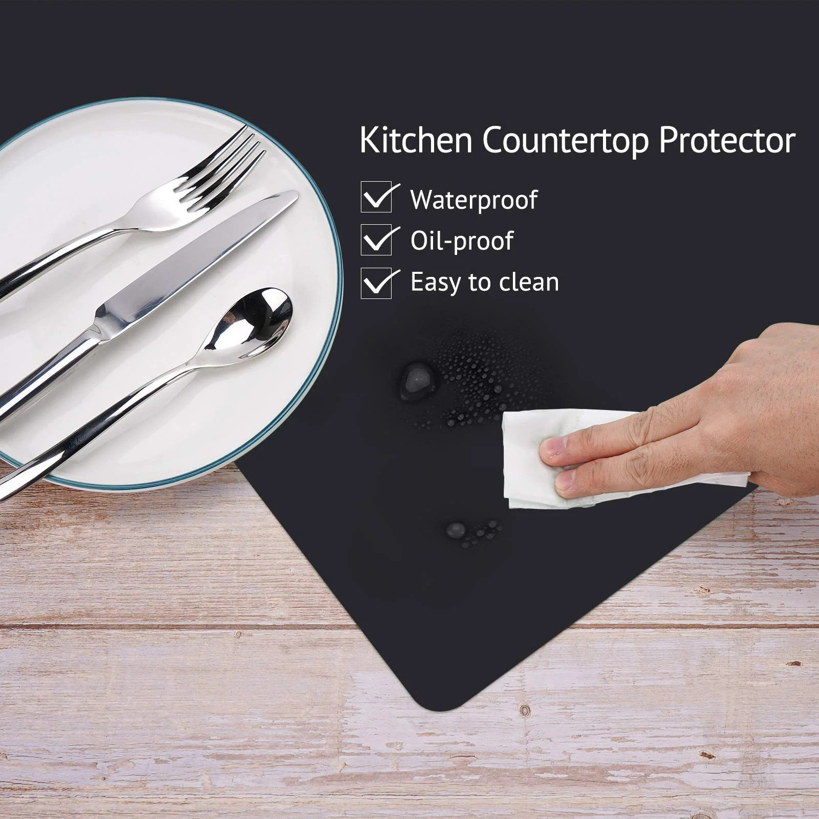 Gartful Silicone Mats for Kitchen Counter, Thicker 0.06", 25 x 17 inches Multipurpose Table Mat, Silicone Pad Desk Work Mat, Nonstick Nonskid Heat-Resistant Pad, Placemat, Black - Image 6