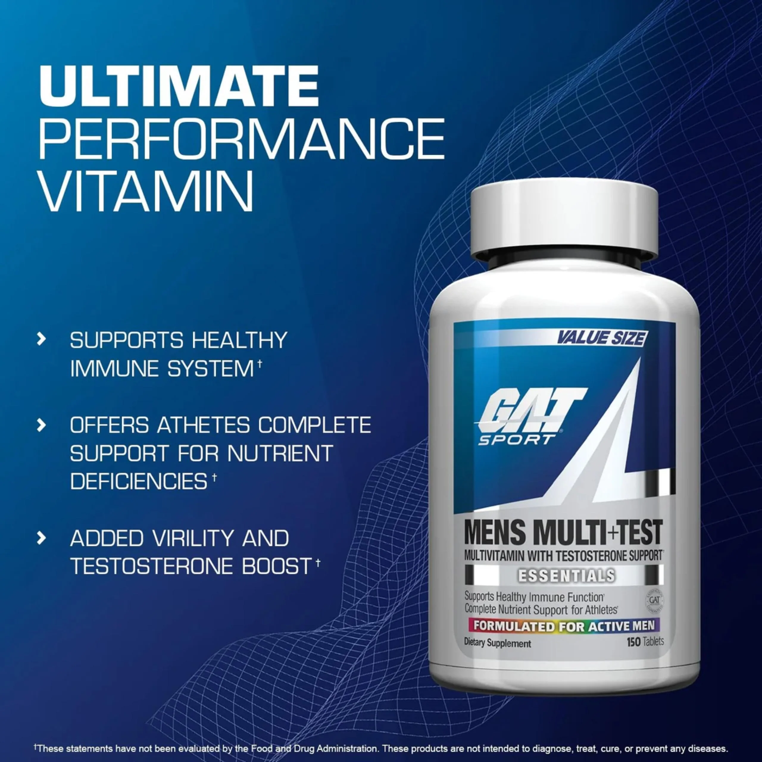 GAT SPORT Men's Multi + Test, Premium Multivitamin Tablets (60 Count) - Image 2