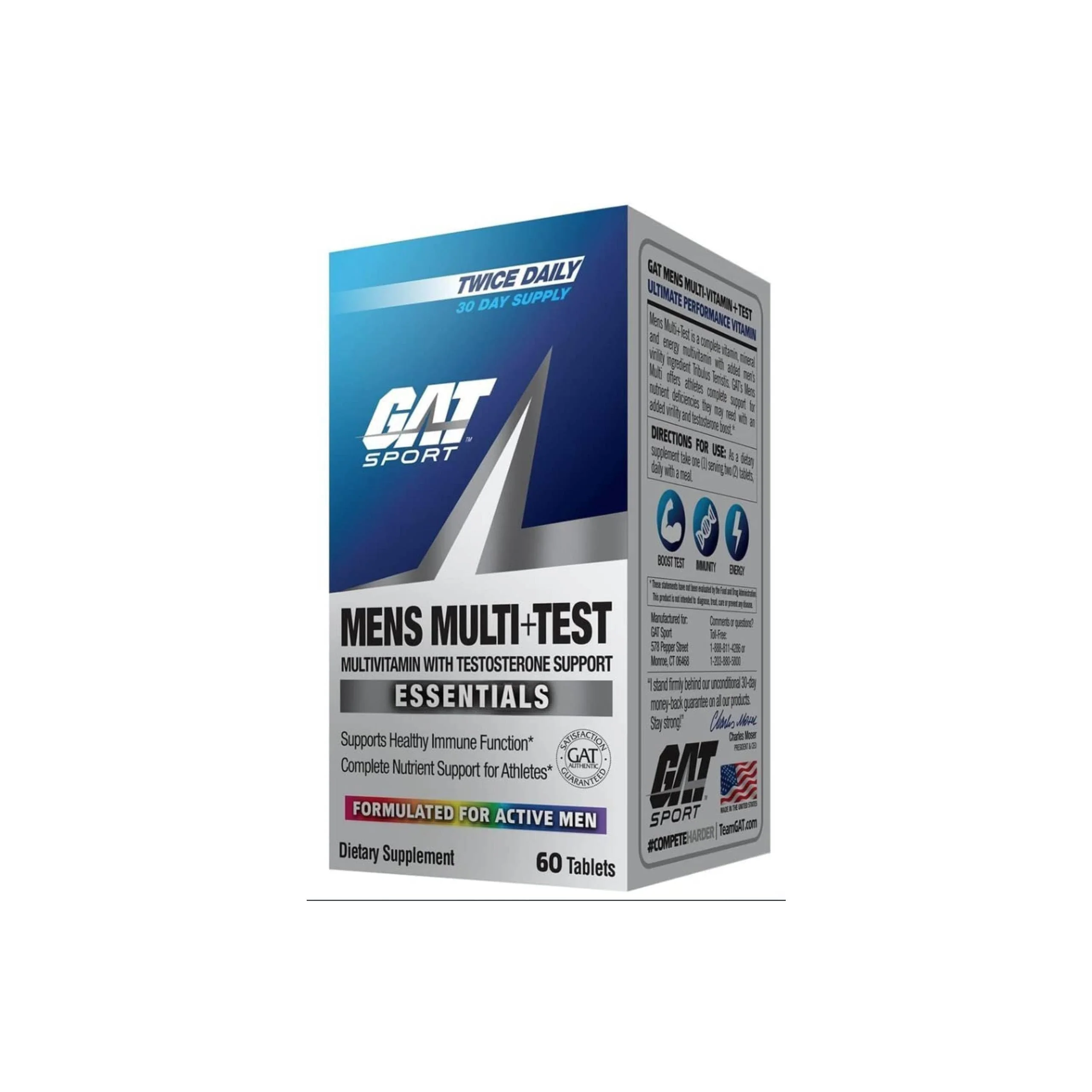 GAT SPORT Men's Multi + Test, Premium Multivitamin Tablets (60 Count) - Image 7