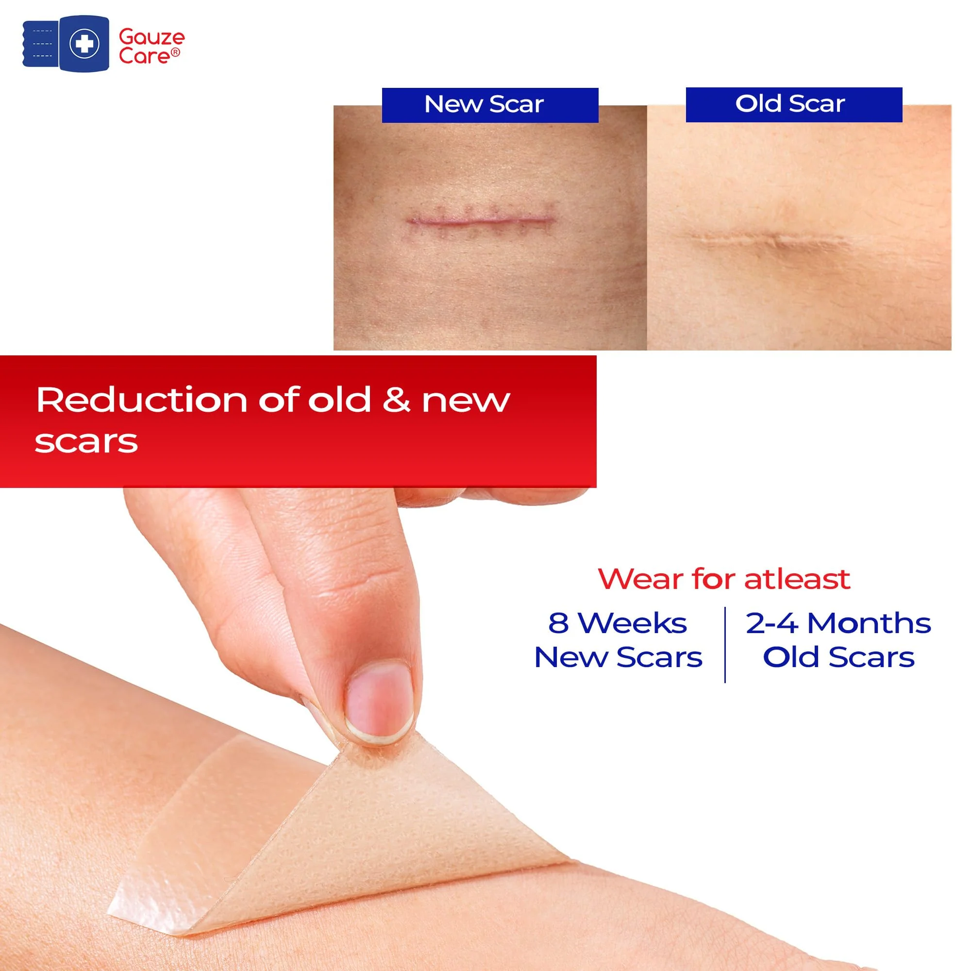 GauzeCare Silicone Scar Tape – 1.6”x150” Roll – Medical-Grade, Reusable, Professional Silicone Scar Tape for surgical scars, C-Section, Burns, Keloid, and Acne Scars - Image 4