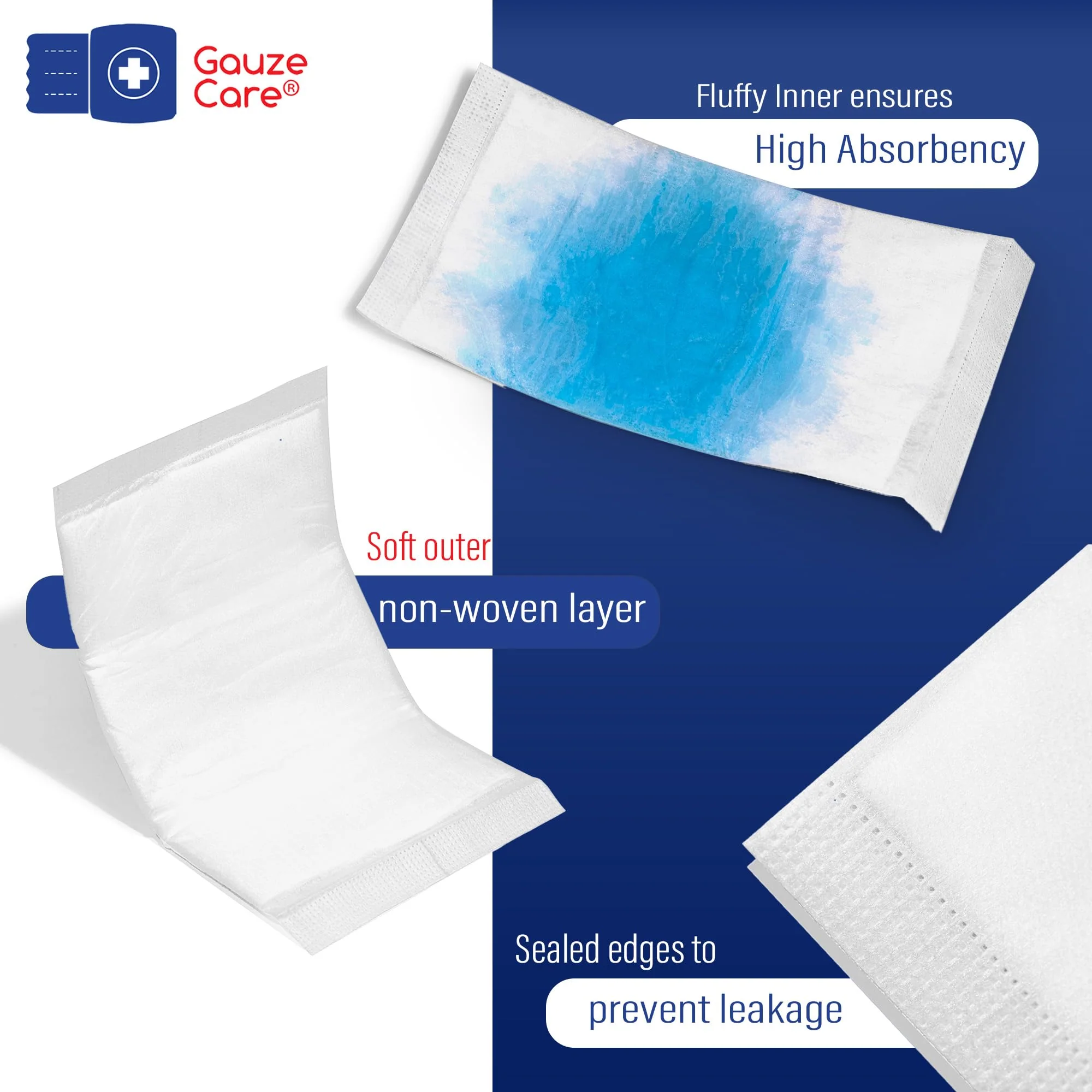 GauzeCare Sterile Abdominal Pads 5x9 inch 20-Pack | Extra Absorbent & Thick, Individually Packed Combine Pads with Non-Stick Outer Layer for Heavy Bleeding Wounds | Perfect for First Aid Kits (IFAKs) - Image 3