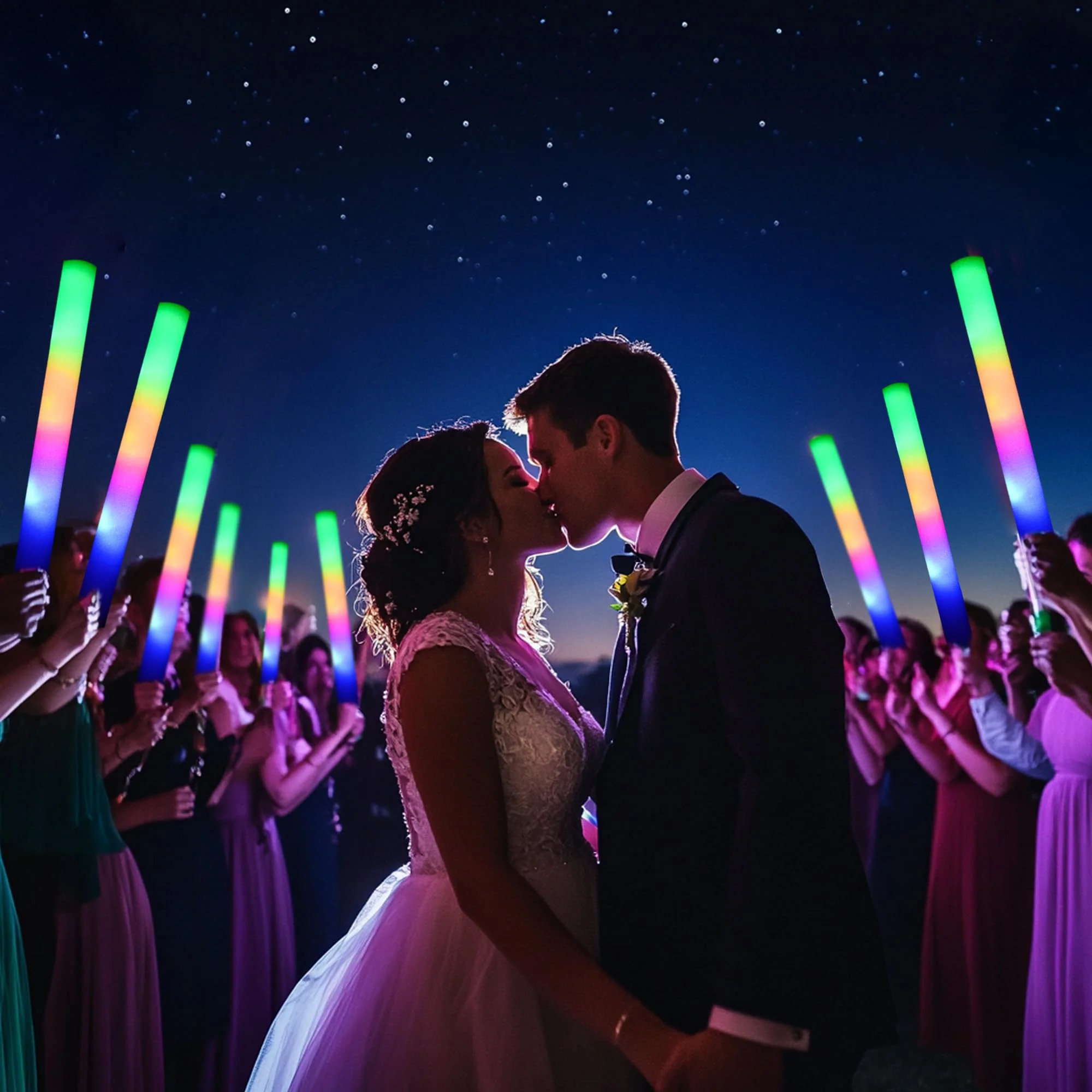 GDHZWTMY 36 Pcs LED Foam Glow Sticks Bulk,Glow in The Dark Party Supplies,Foam Light Up Sticks 3 Modes of Color Flashing for Birthday,Wedding,Raves,Carnival,Halloween Christmas,New Year,Concert - Image 2
