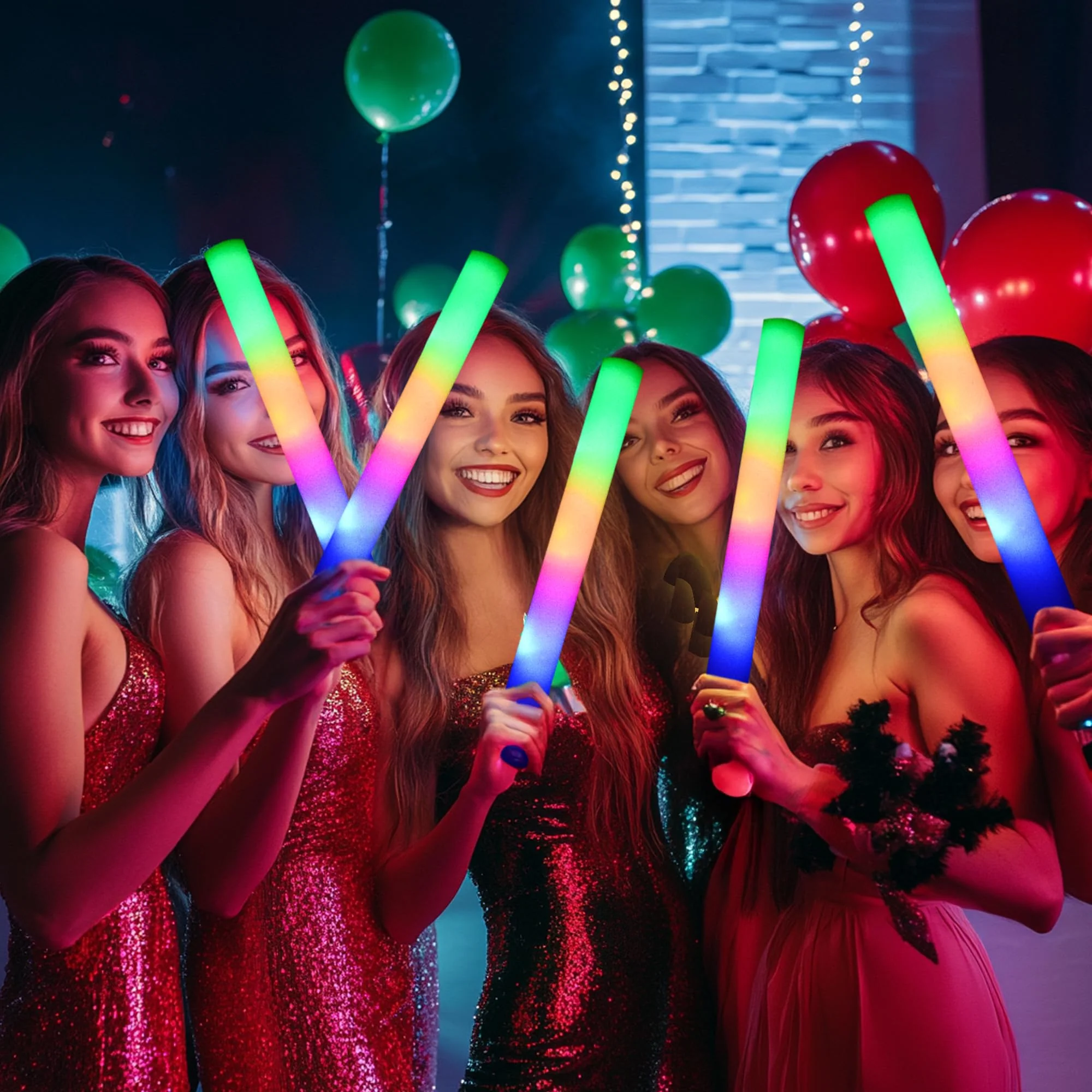GDHZWTMY 36 Pcs LED Foam Glow Sticks Bulk,Glow in The Dark Party Supplies,Foam Light Up Sticks 3 Modes of Color Flashing for Birthday,Wedding,Raves,Carnival,Halloween Christmas,New Year,Concert - Image 5