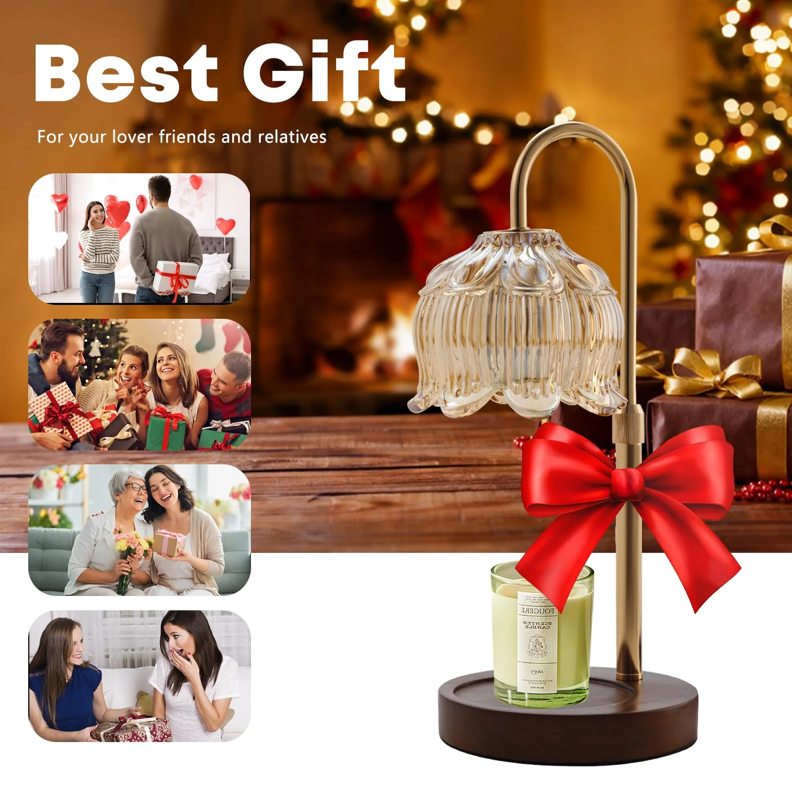 GEEZO Fragrance Candle Warmer Lamp,Electric Candle Warmer with Timer & Dimmer,Mom Christmas Birthday Gifts for Women, House Warming Gifts New Home Bedroom Decor - Image 5