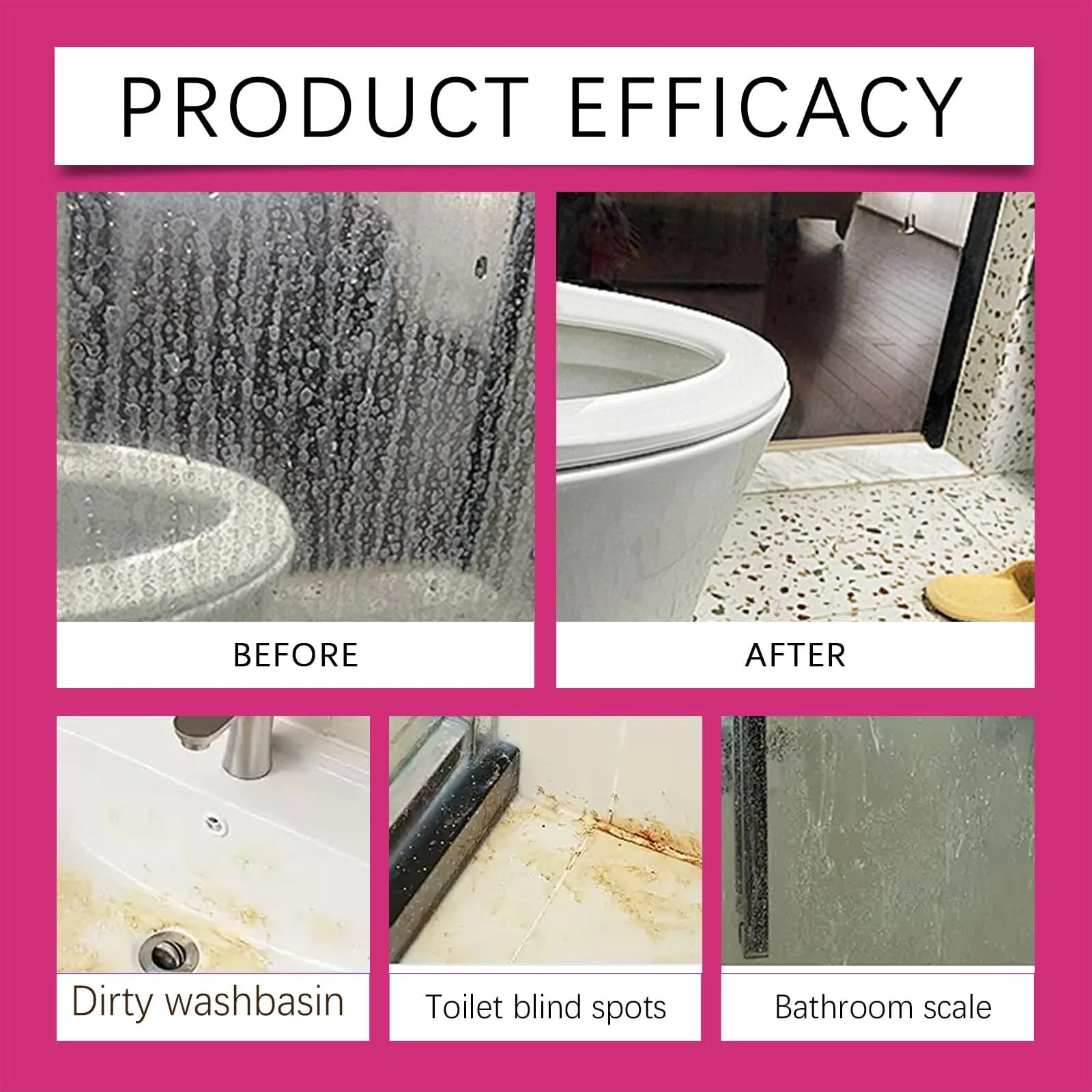 Gefanly Bathroom Cleaner, Gefanly Powerful Pink Bathroom Cleaner Spray, Heavy Duty All Purpose Bathrooms Descaler Foam Cleaners, Gentle Formula, for Tub Floor Tile,Showers,Bathtubs, Glass Surfaces - Image 7