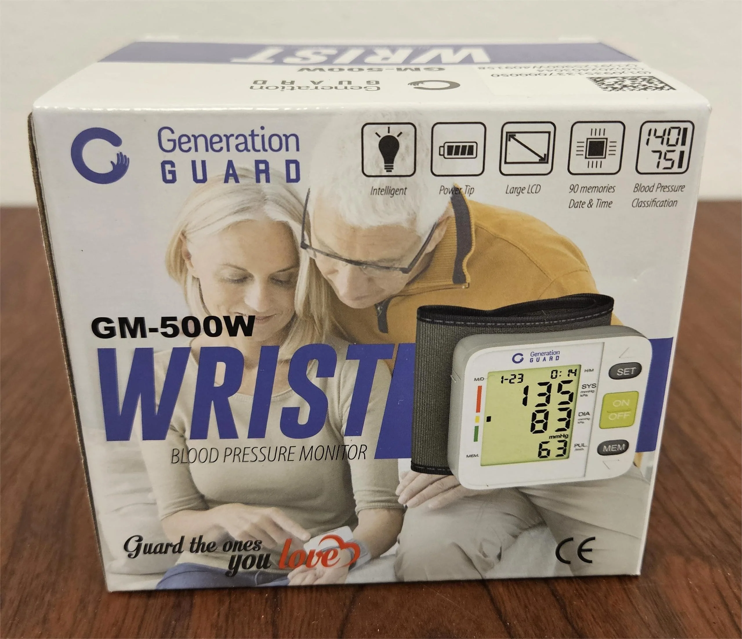 Generation Guard Electronic Wrist BP Monitor - Blood Pressure Wrist Cuff for Home Use - with Carrying Case - GM-500W