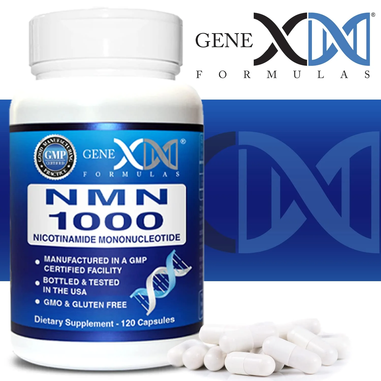 Genex Formulas NMN 1000mg - 99% Pure Shelf Stabilized Supplement Capsules for Increased NAD Levels & Healthy Aging, GMP Certified, 1000mg per Serving, 120 Capsules - Image 8
