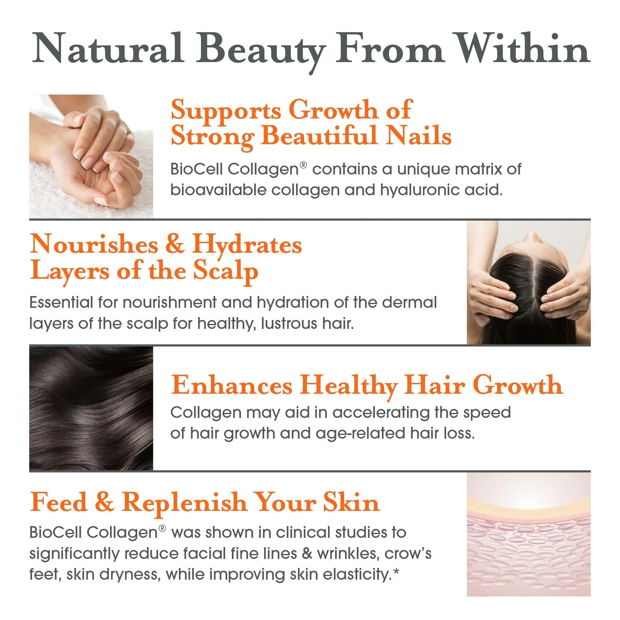 Genius Beauty, Hair Skin & Nails Vitamins, 60 Capsules - Anti-Aging Antioxidant Supplement, Hydrolyzed Collagen Pills, Glutathione & Astaxanthin - Detox Cleanse, Wrinkles, Hair Growth & Healthy Skin - Image 6