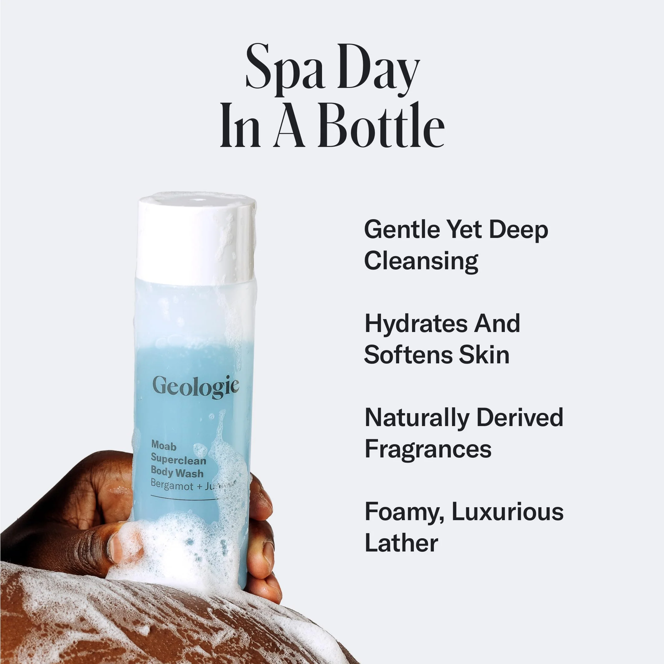 Geologie Moab Superclean Body Wash | Deep Cleansing Bergamot + Juniper Shower Gel for Men & Women | All-Natural Clean & Hydrating Derm-Grade Formula | 8.4 fl oz Bottle - Image 5