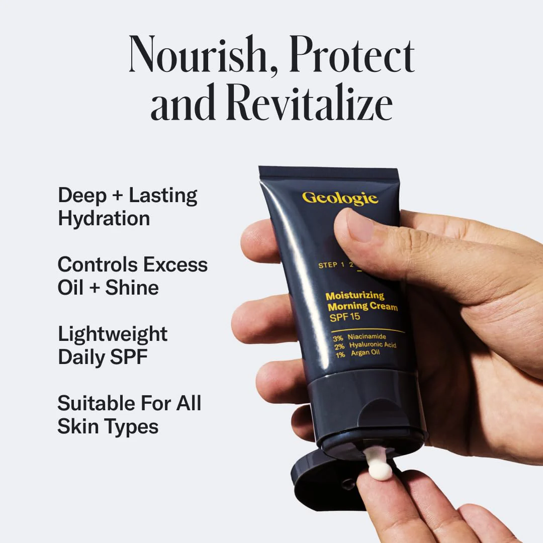 Geologie Moisturizing Face Cream with SPF 15 | Daily Hydrating Cream with Hyaluronic Acid & Niacinamide | Lightweight | For Men & Women - Image 4